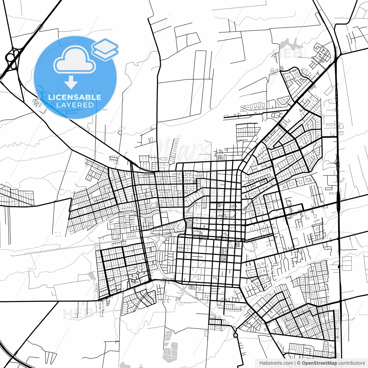 Layered PDF map of Los Angeles, Chile