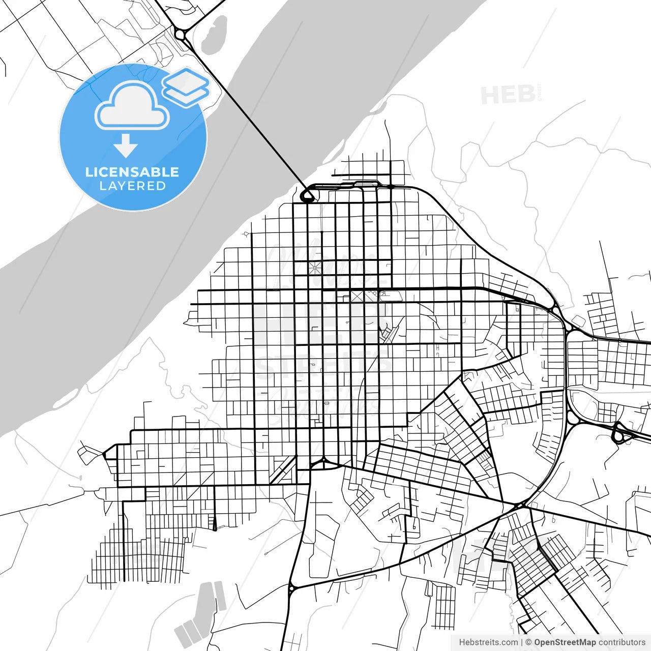 Layered PDF map of Uruguaiana, Brazil