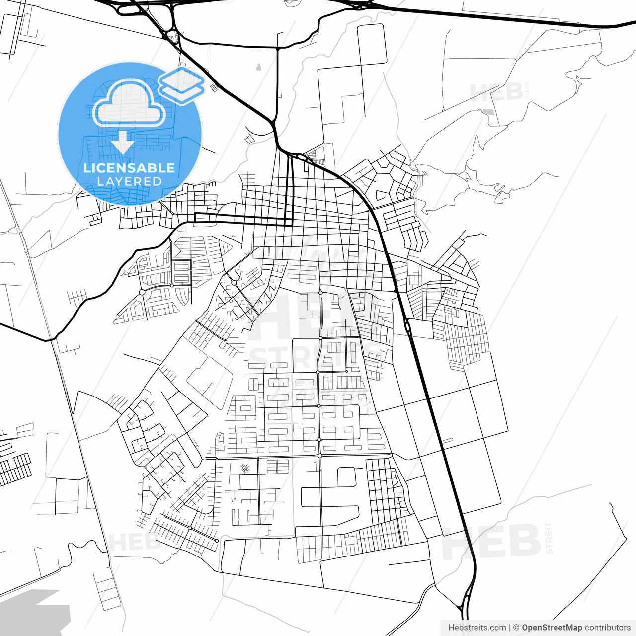 Layered PDF map of Cagua, Venezuela