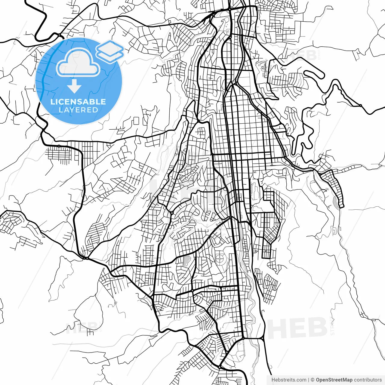 Layered PDF map of Loja, Ecuador