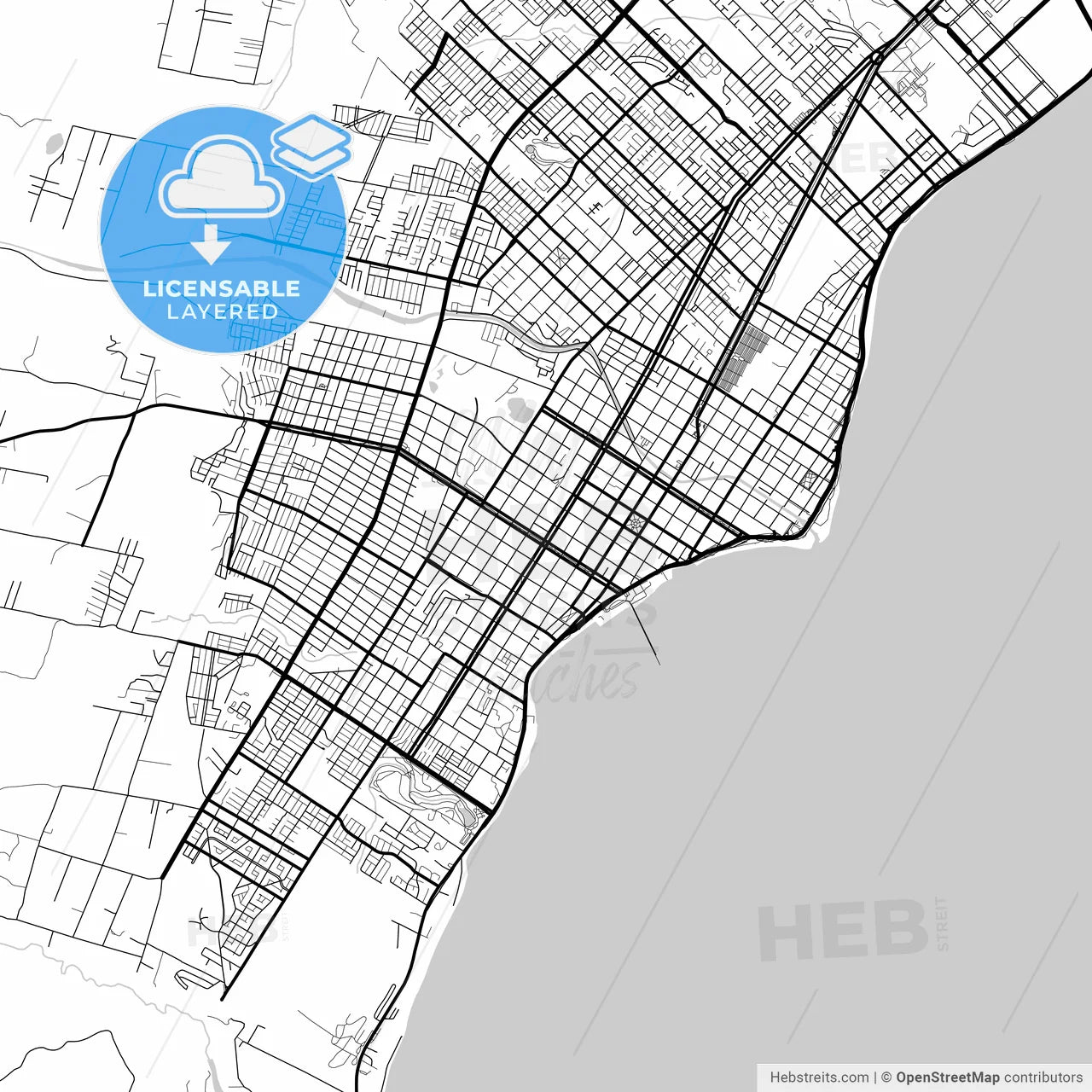 Layered PDF map of Punta Arenas, Chile