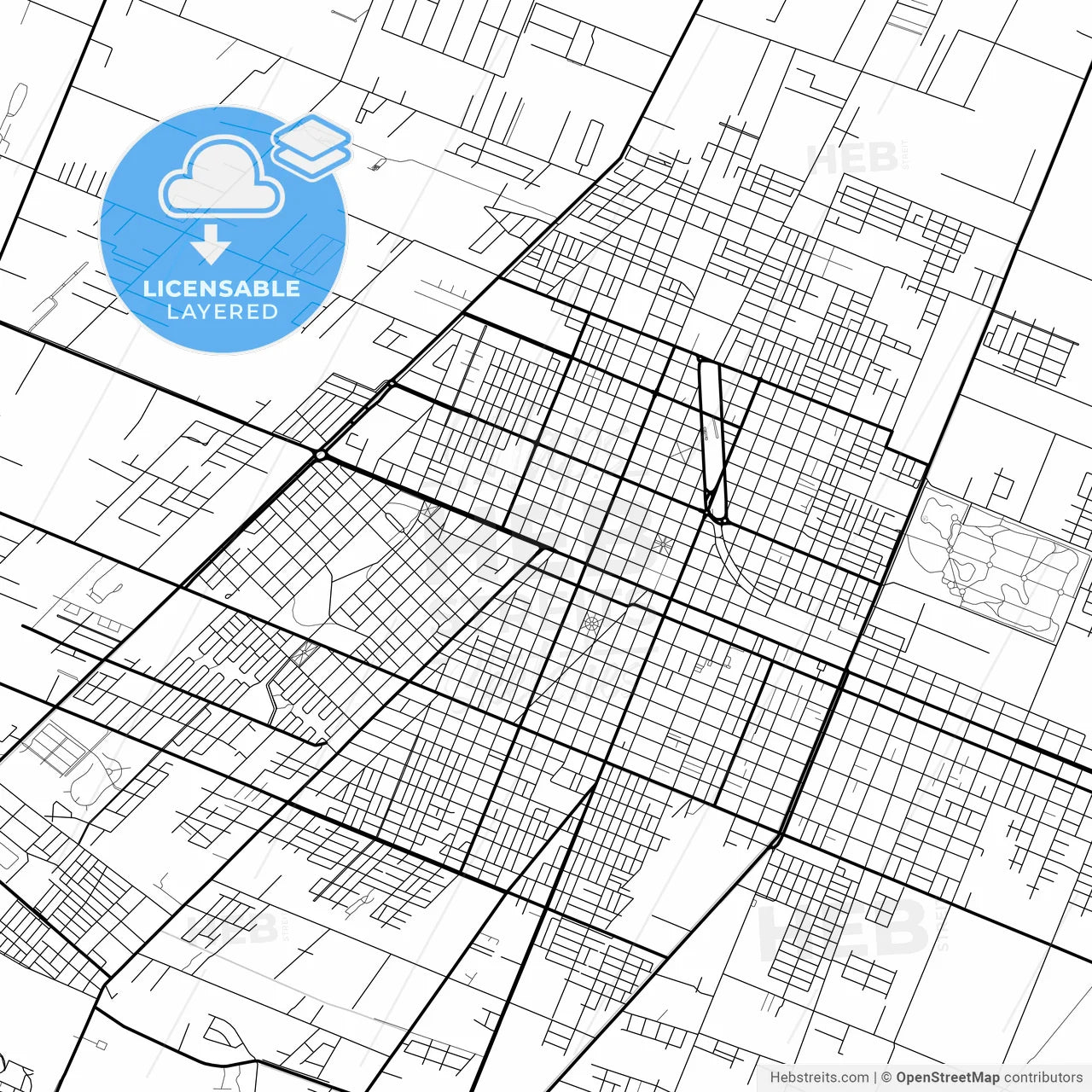 Layered PDF map of San Rafael, Argentina