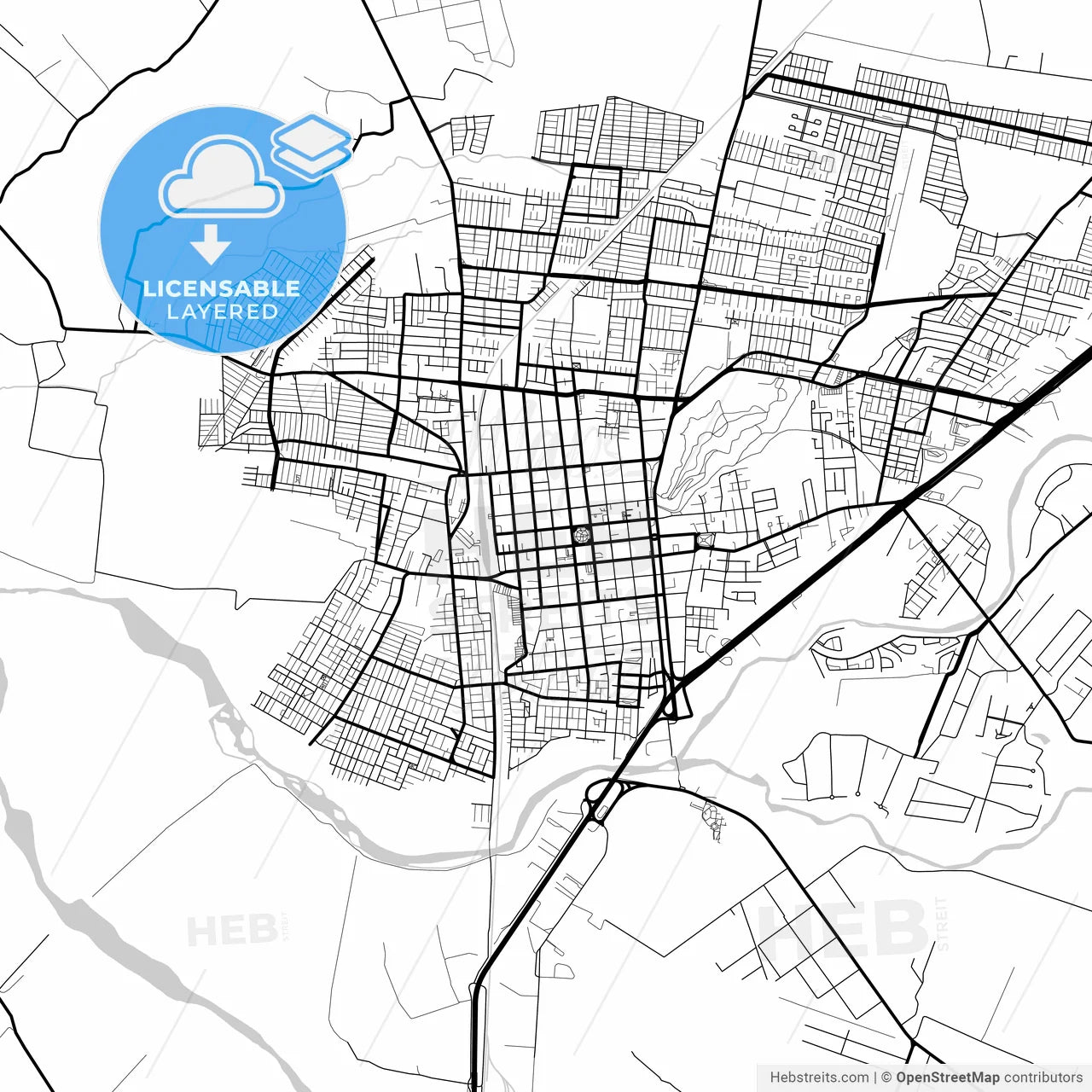 Layered PDF map of Curico, Chile