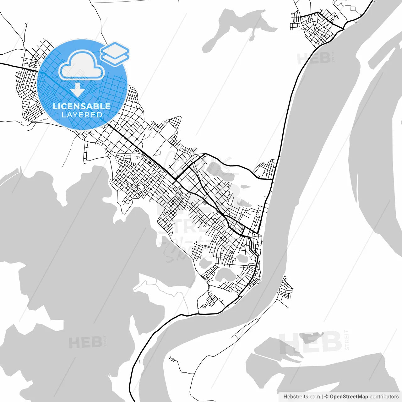 Layered PDF map of Magangue, Colombia