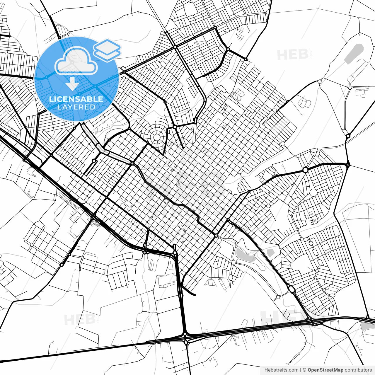 Layered PDF map of Sertaozinho, Brazil