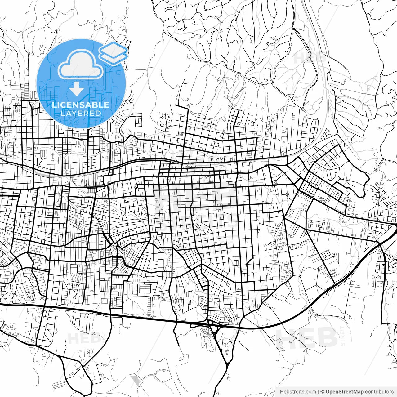 Layered PDF map of Villa Alemana, Chile