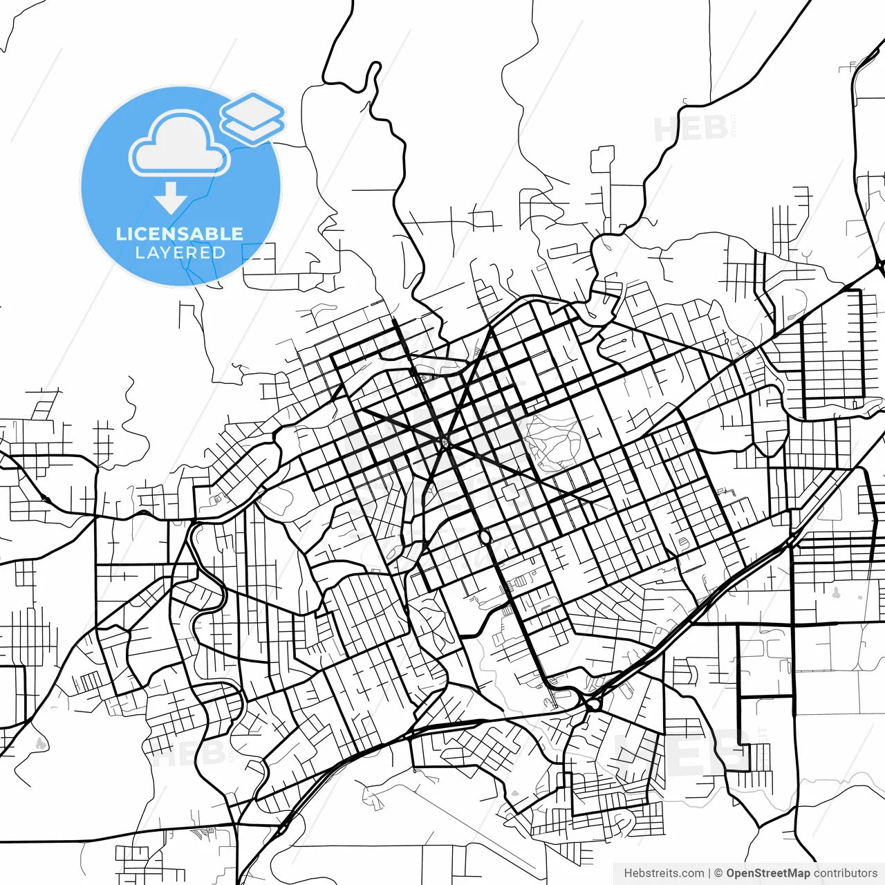Layered PDF map of Erechim, Brazil