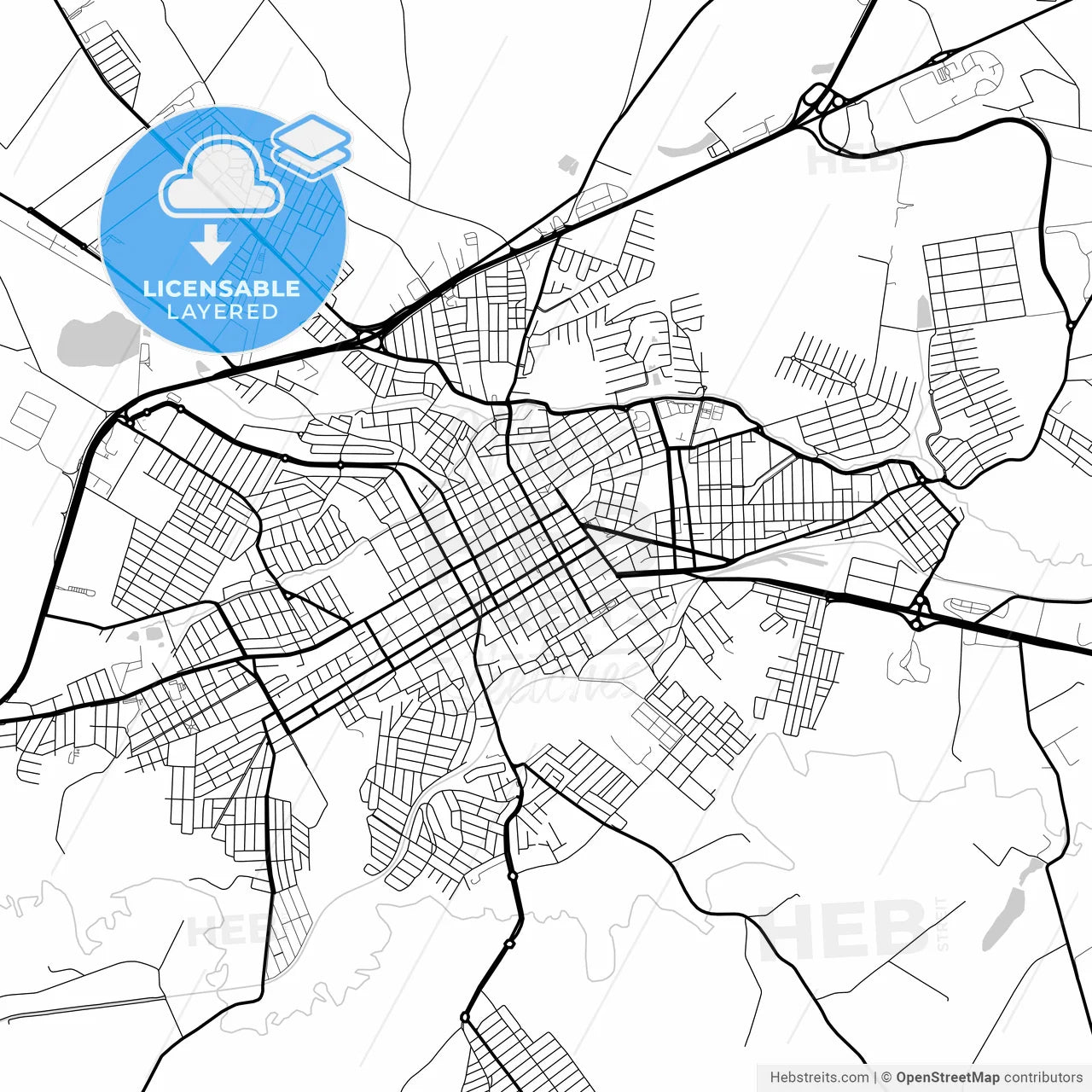 Layered PDF map of Tatui, Brazil