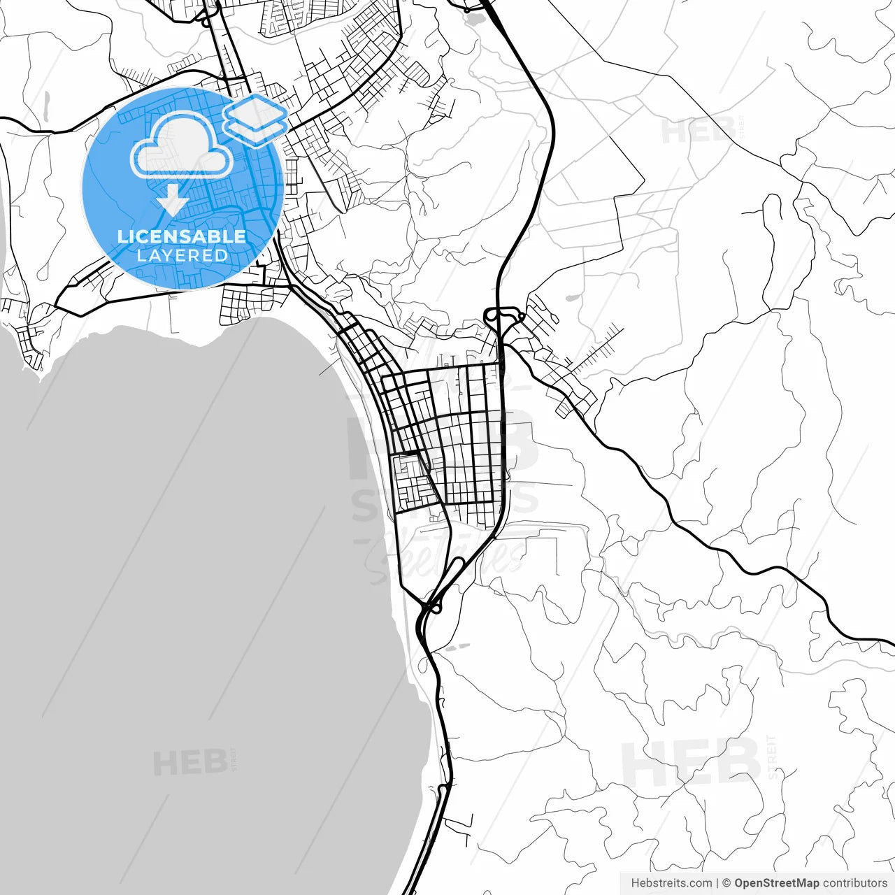 Layered PDF map of Coronel, Chile