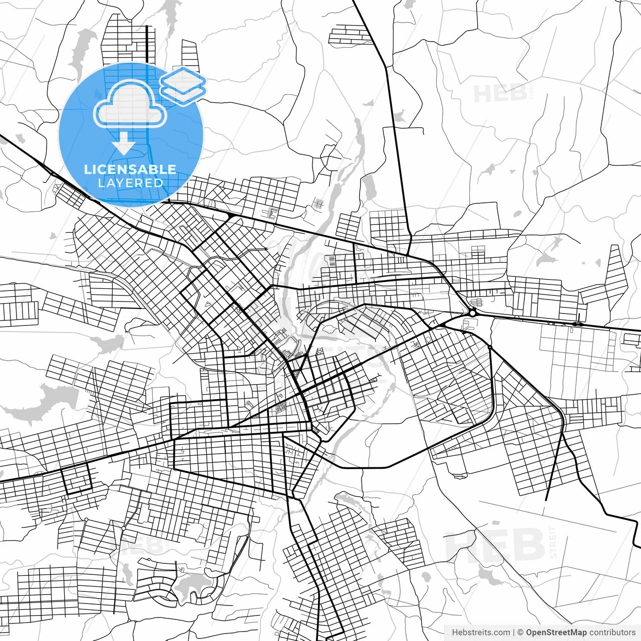 Layered PDF map of Patos, Brazil