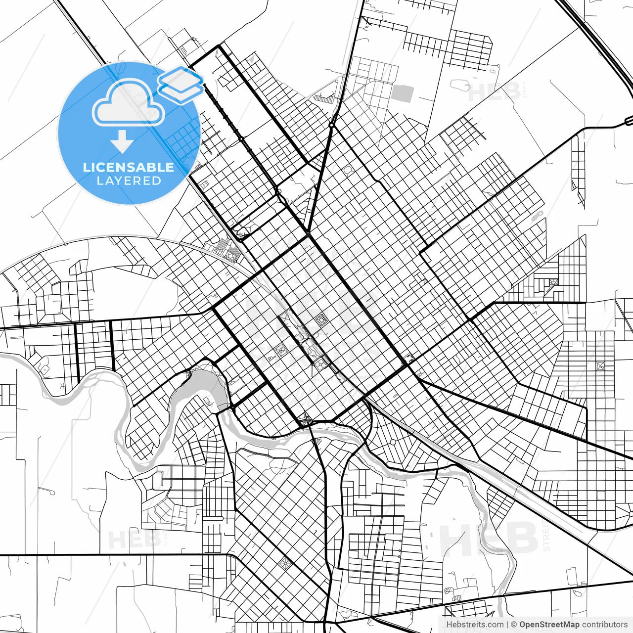 Layered PDF map of Villa Maria, Argentina