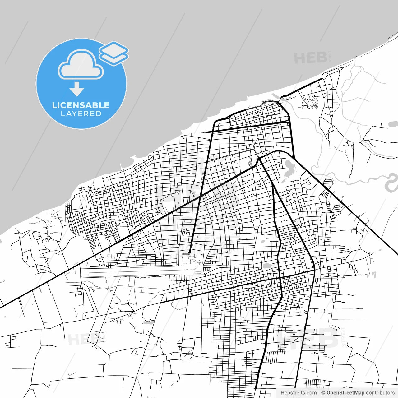 Layered PDF map of Riohacha, Colombia