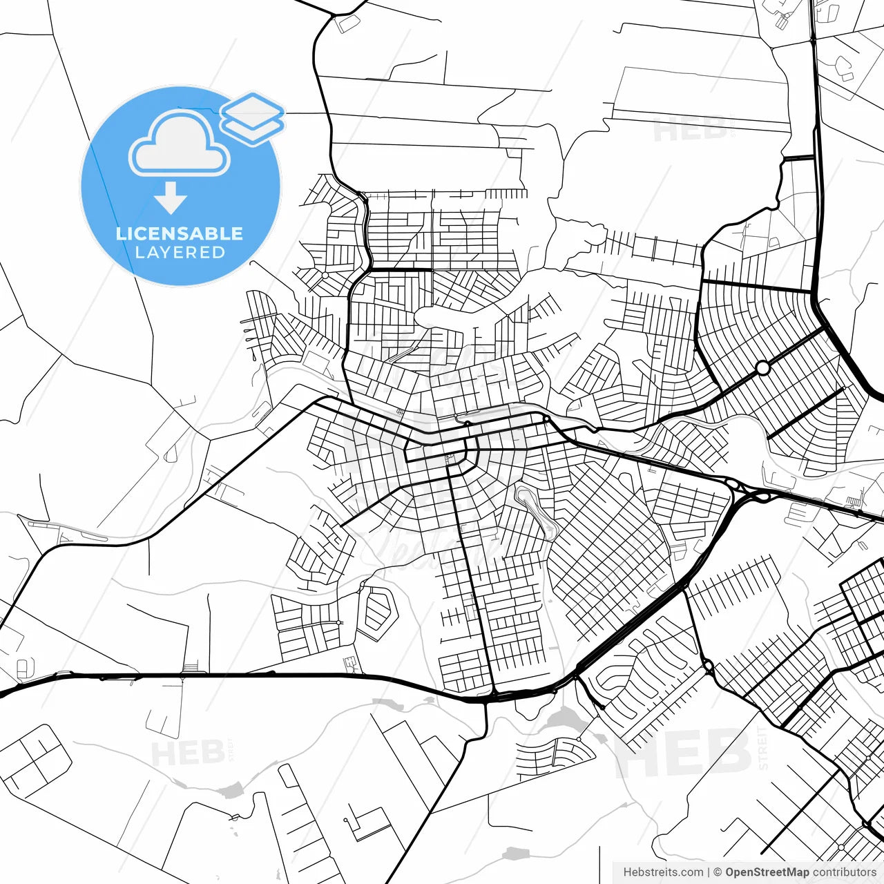 Layered PDF map of Cambe, Brazil