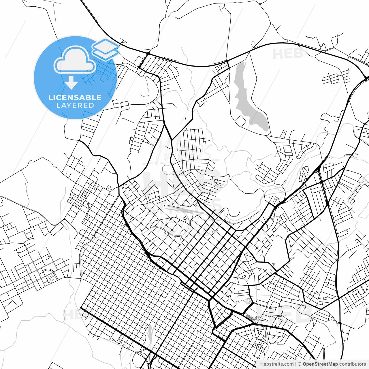 Layered PDF map of Santana do Livramento, Brazil