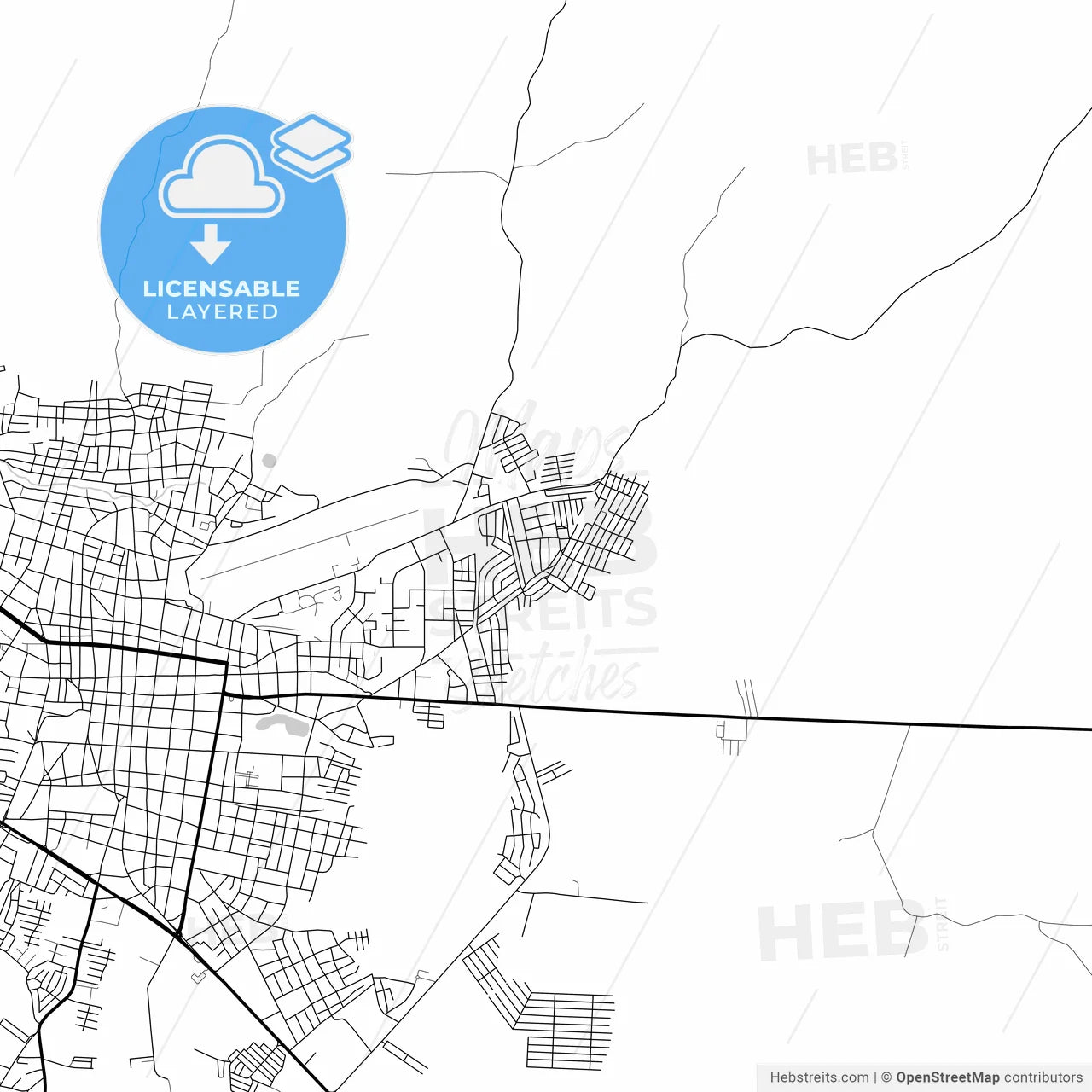 Layered PDF map of Valle de La Pascua, Venezuela