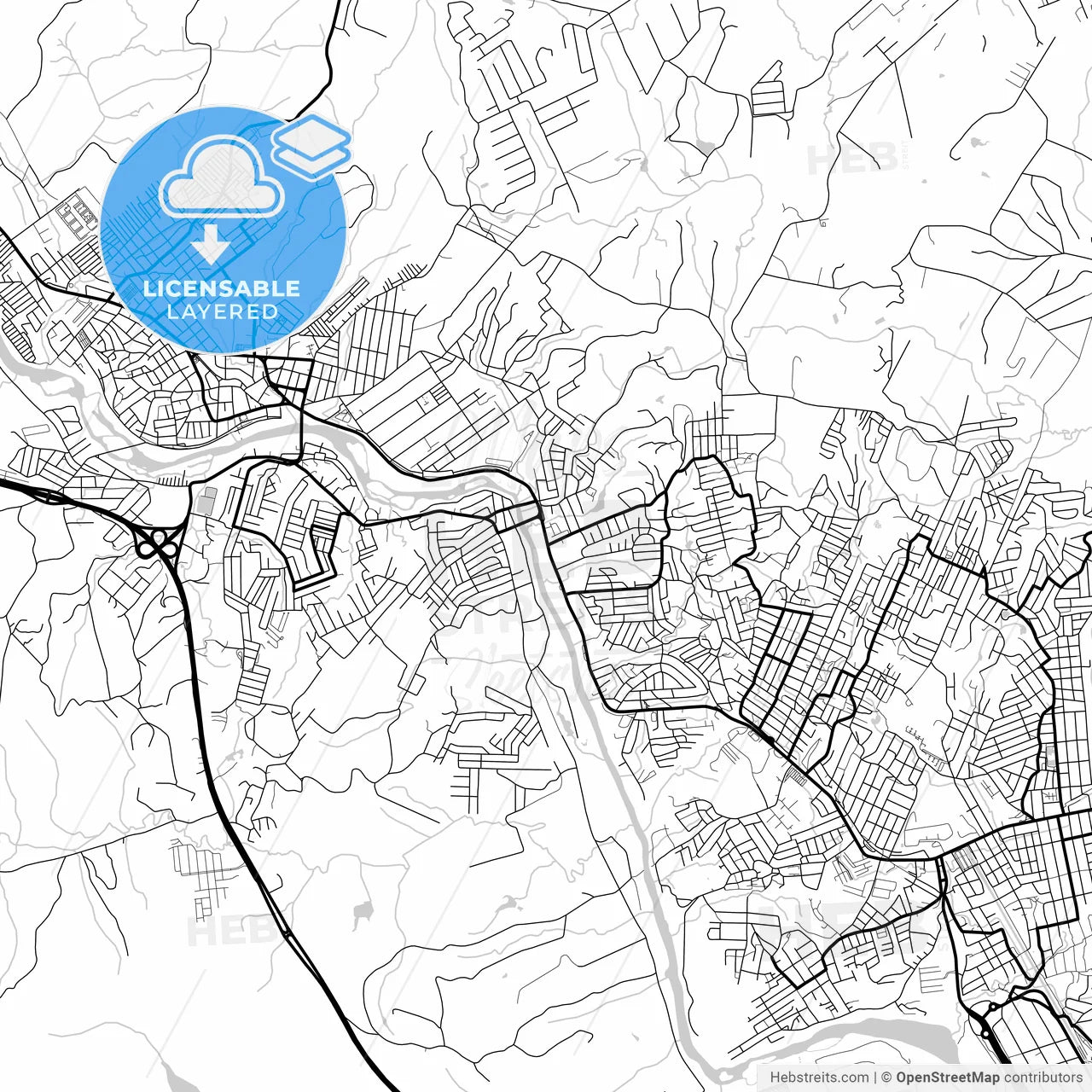 Layered PDF map of Sao Lourenco da Mata, Brazil