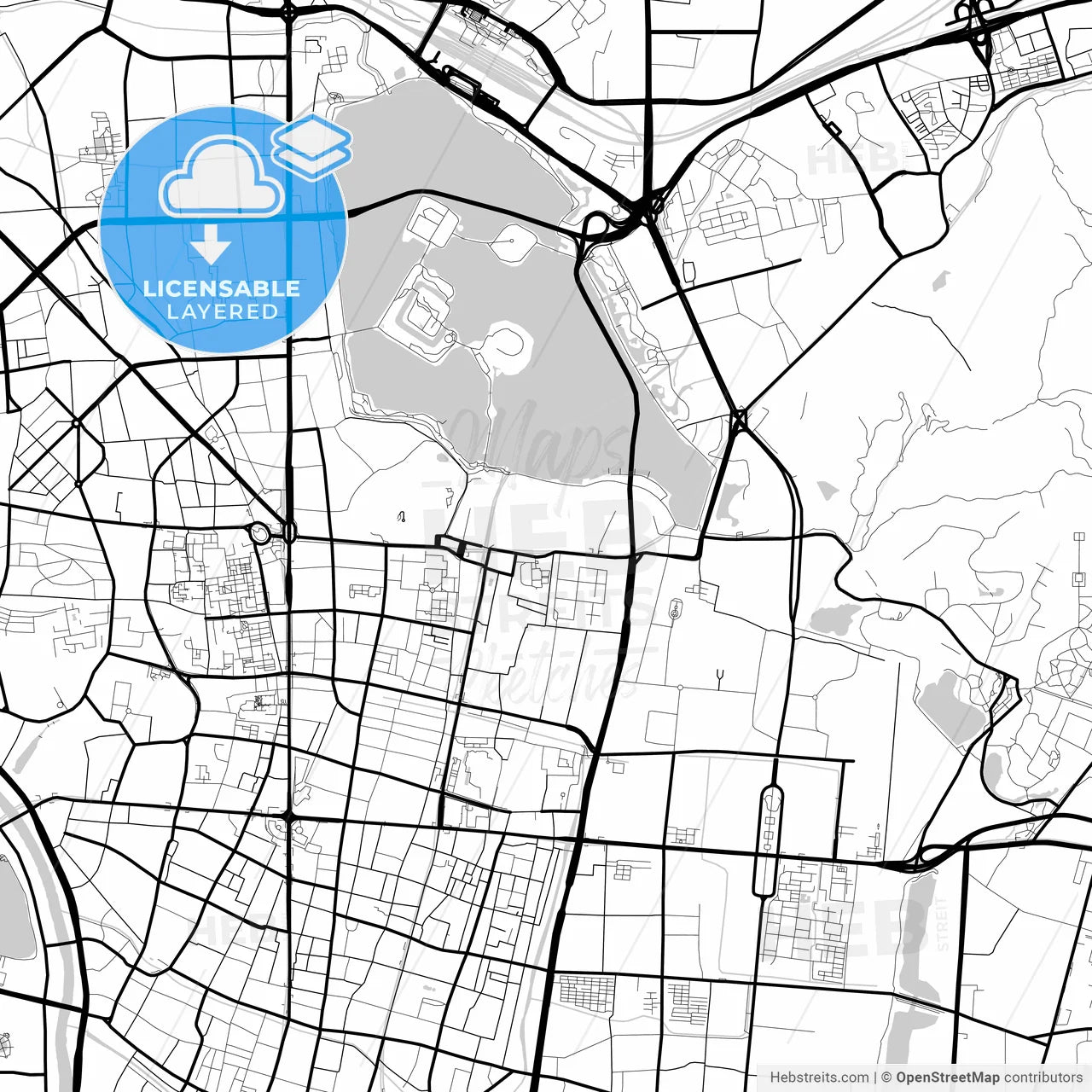 Layered PDF map of Nanjing, Jiangsu, China