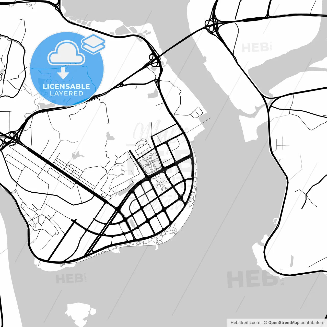 Layered PDF map of Quanzhou, Fujian, China