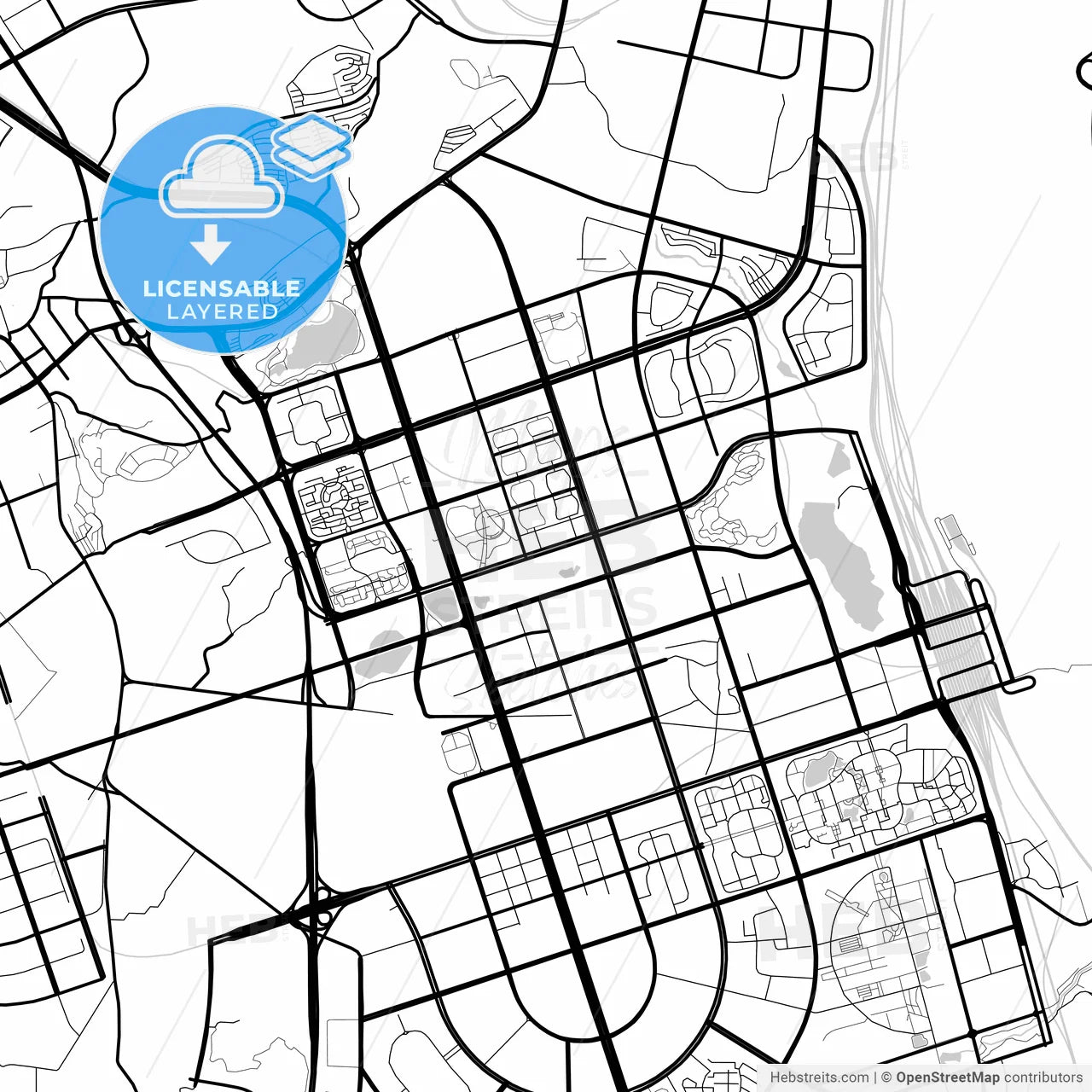 Layered PDF map of Kunming, Yunnan, China