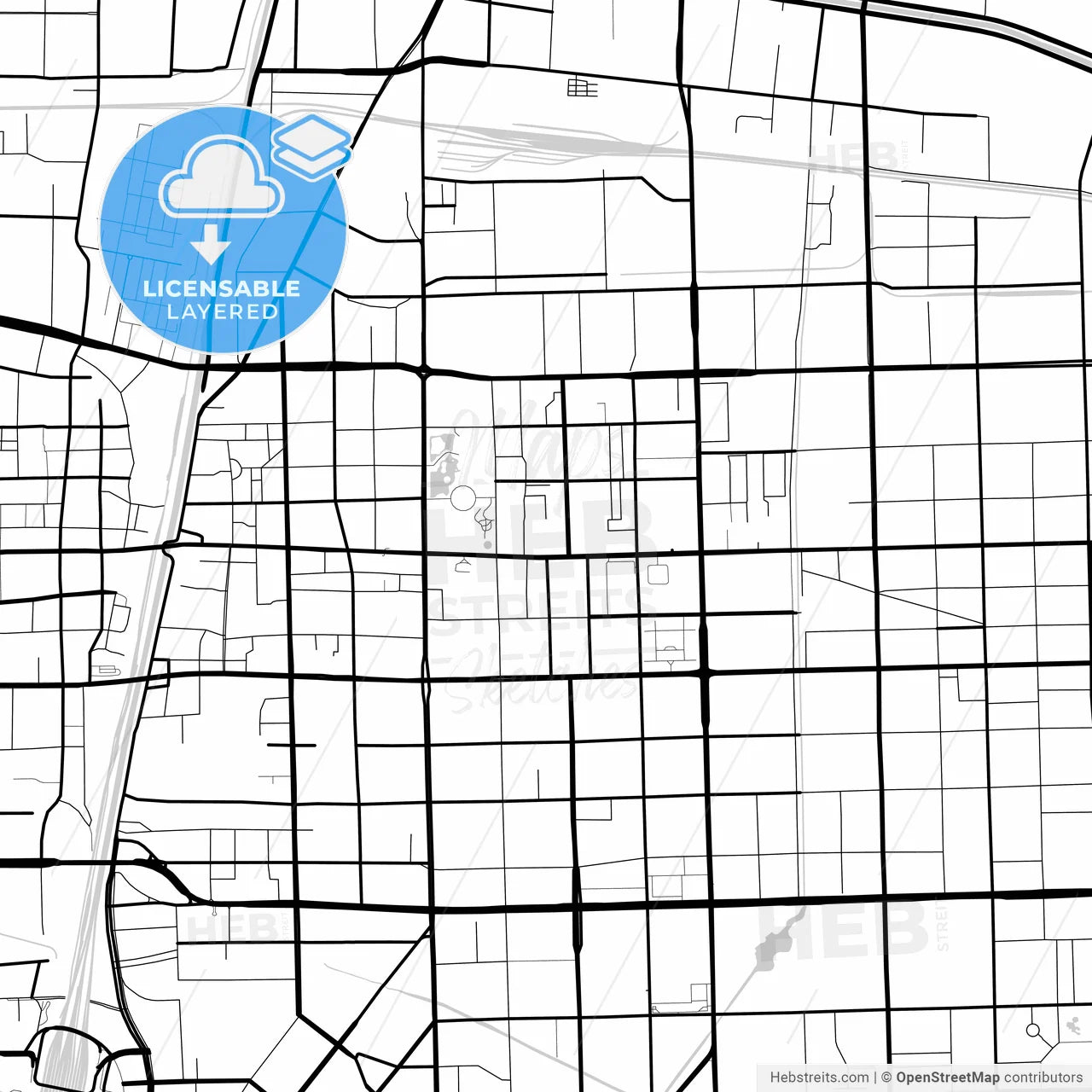Layered PDF map of Shijiazhuang, Hebei, China