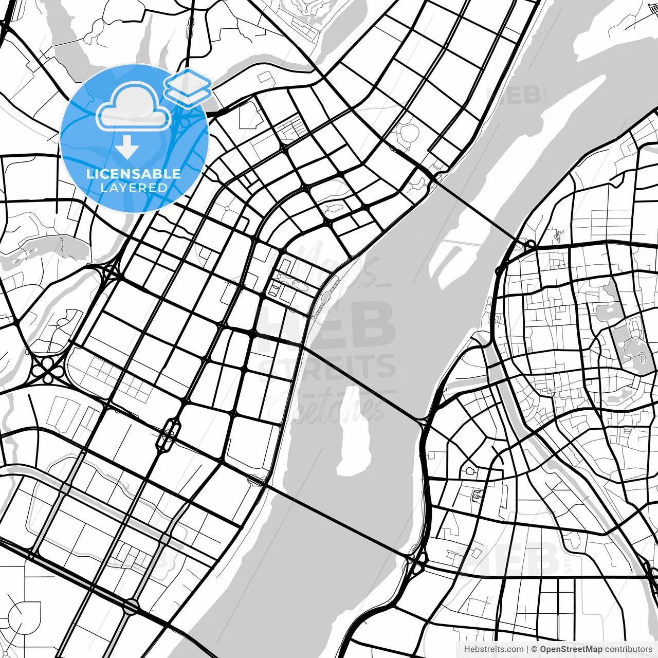 Layered PDF map of Nanchang, Jiangxi, China