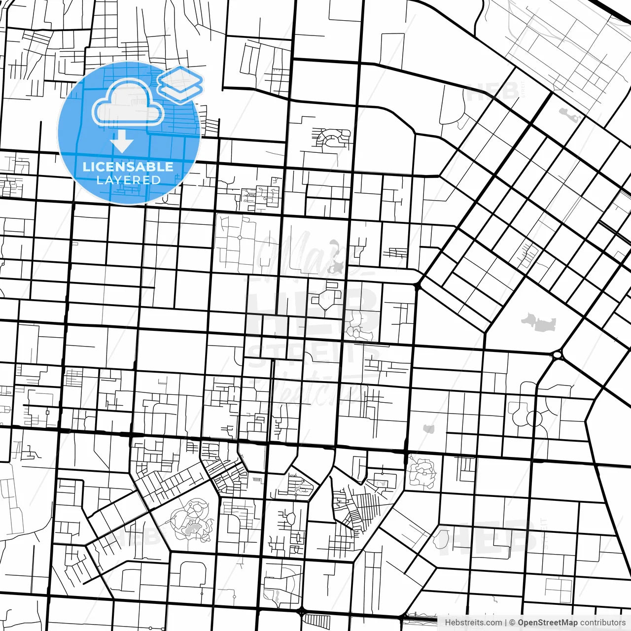 Layered PDF map of Baotou, Inner Mongolia, China