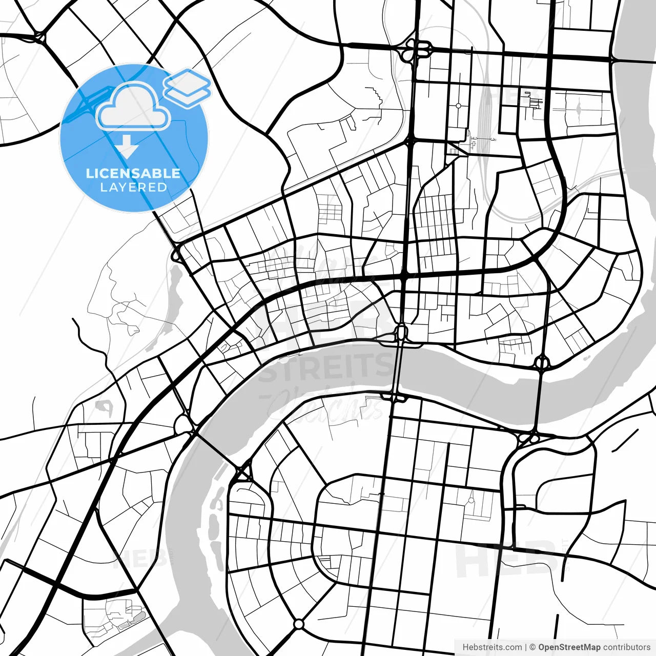 Layered PDF map of Jilin City, Jilin, China