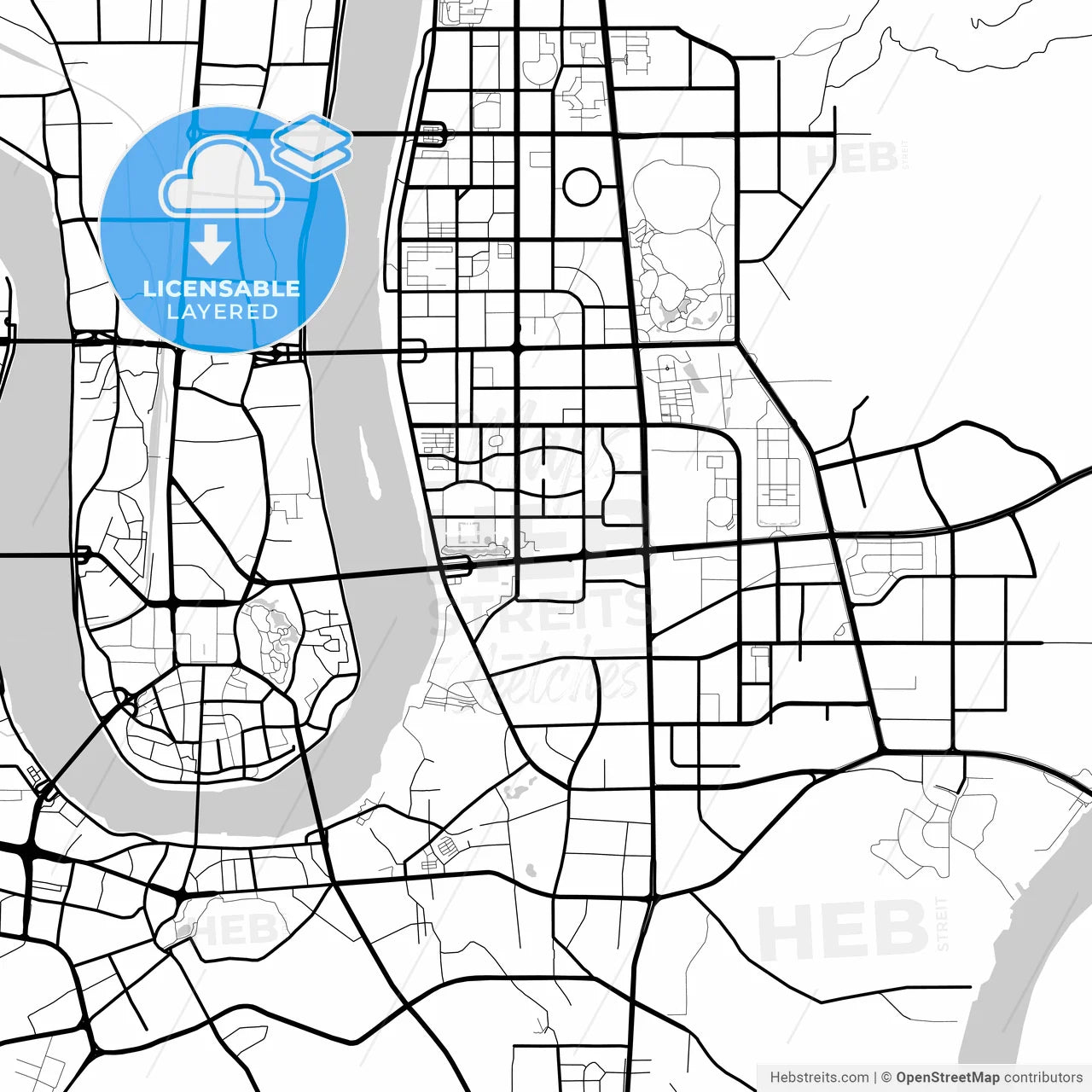 Layered PDF map of Liuzhou, Guangxi, China