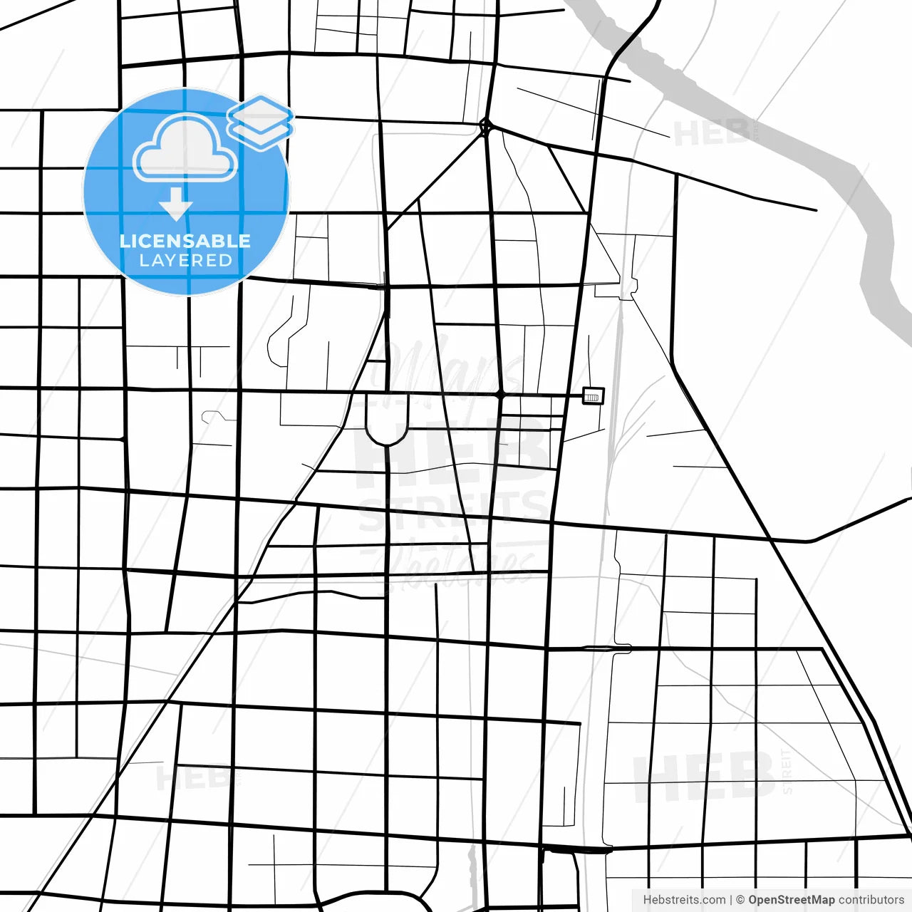 Layered PDF map of Bozhou, Anhui, China