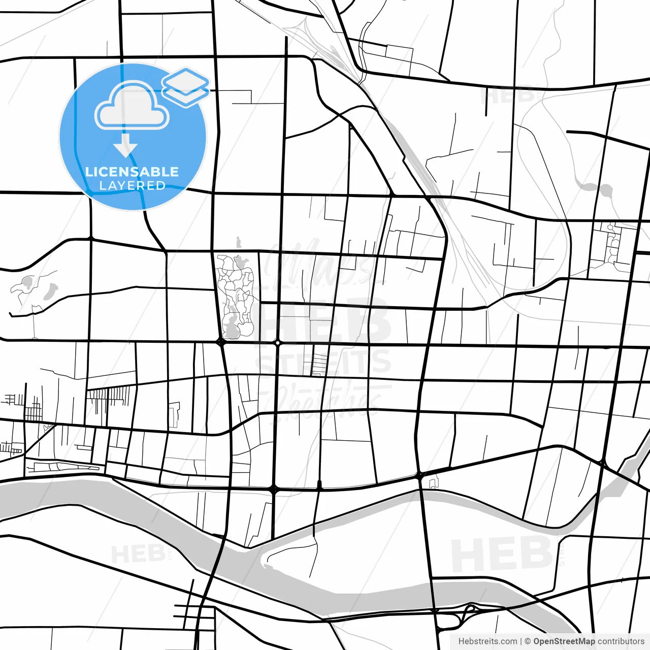 Layered PDF map of Laiwu, Shandong, China
