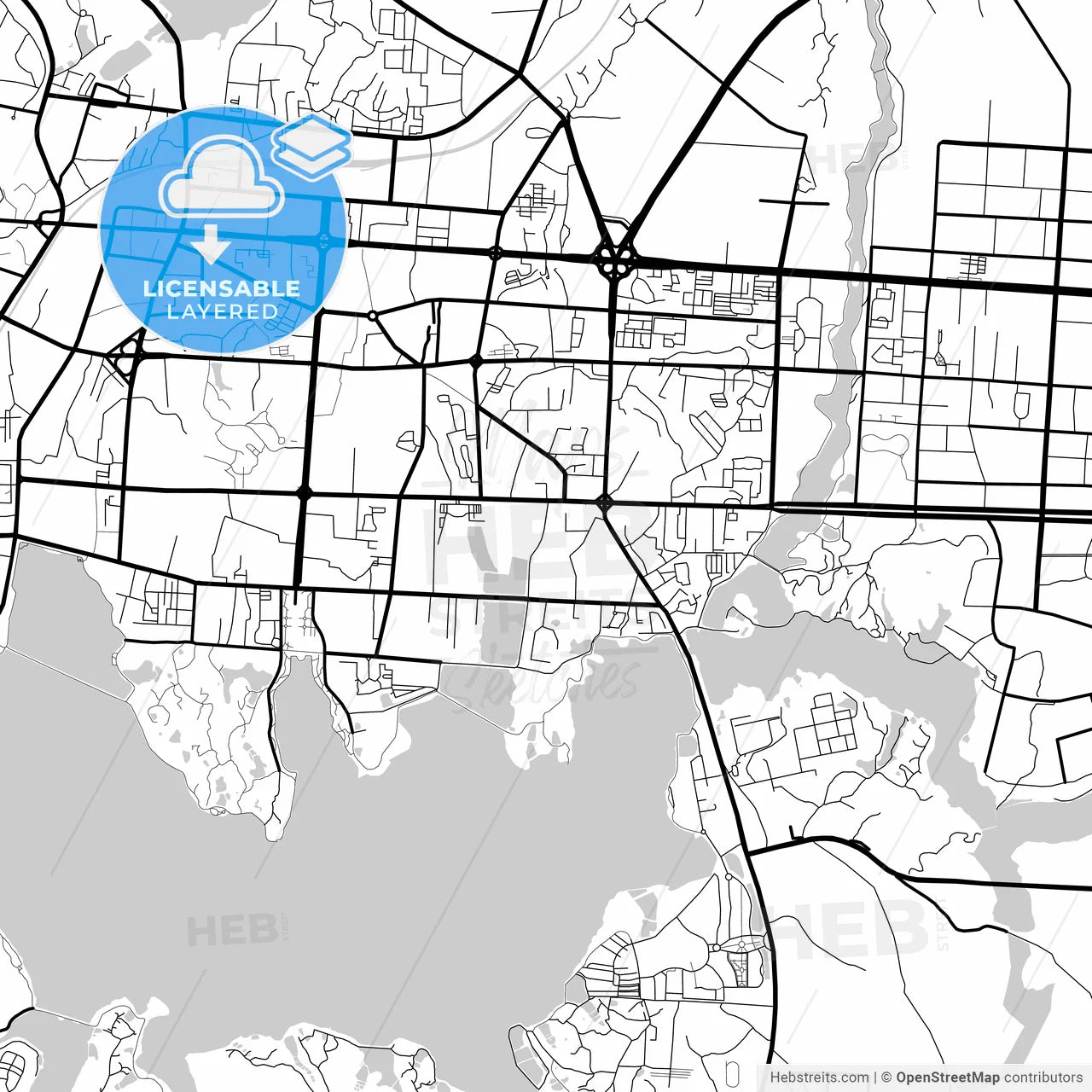 Layered PDF map of Yueyang, Hunan, China