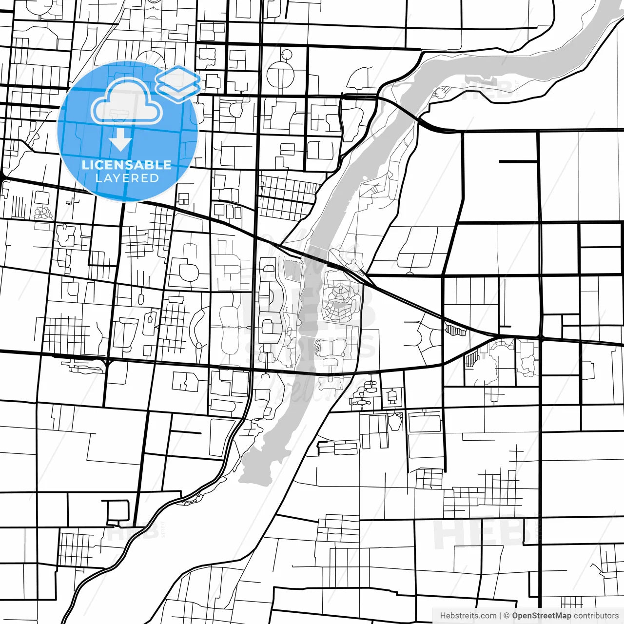 Layered PDF map of Shouguang, Shandong, China