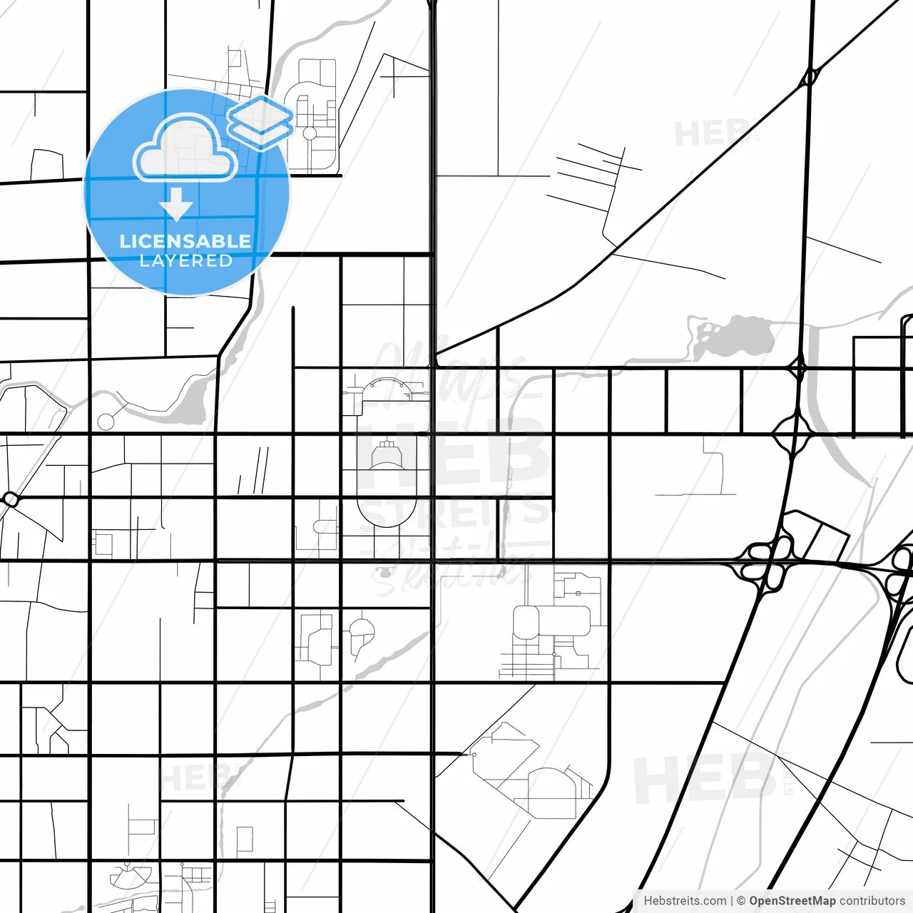 Layered PDF map of Xinxiang, Henan, China