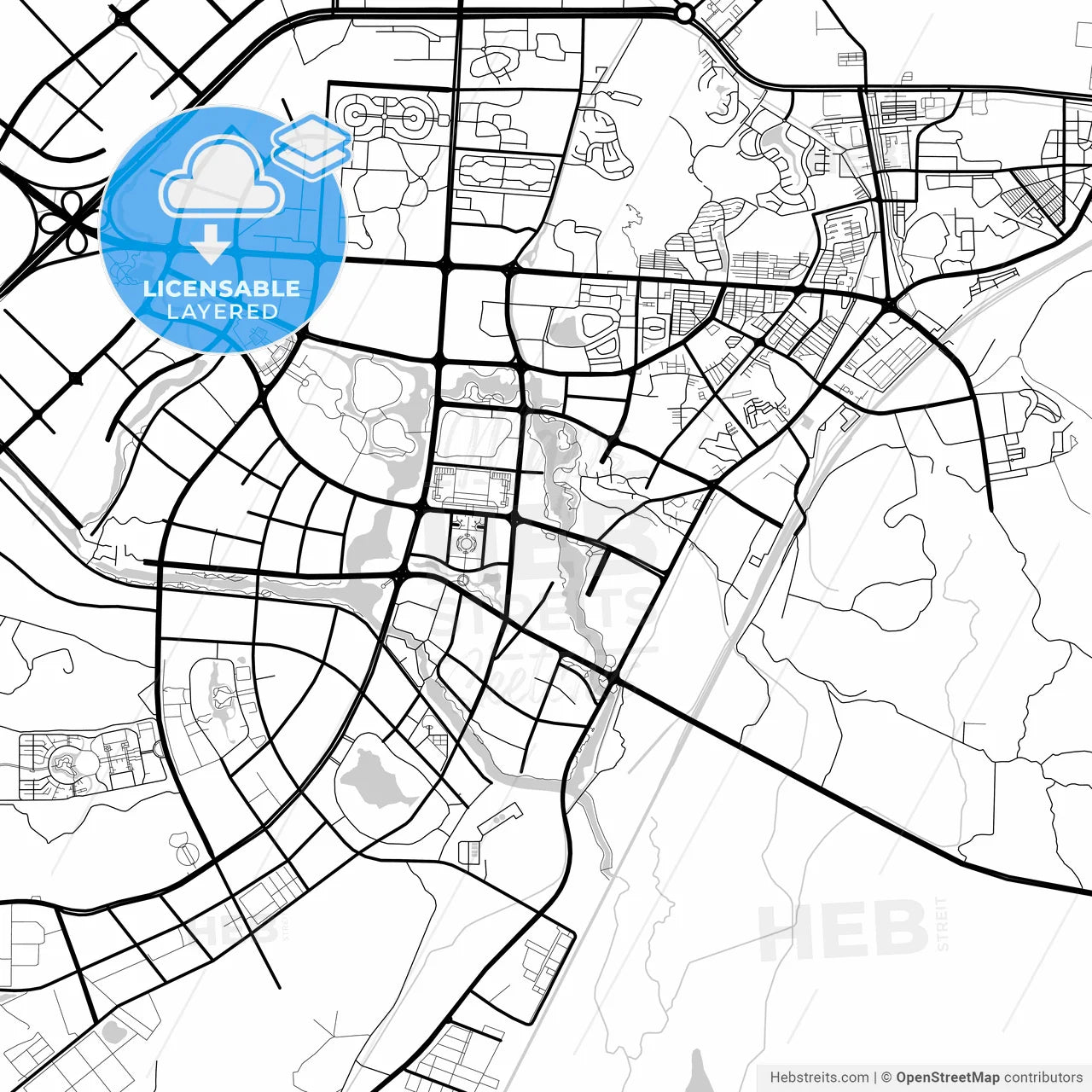Layered PDF map of Guilin, Guangxi, China