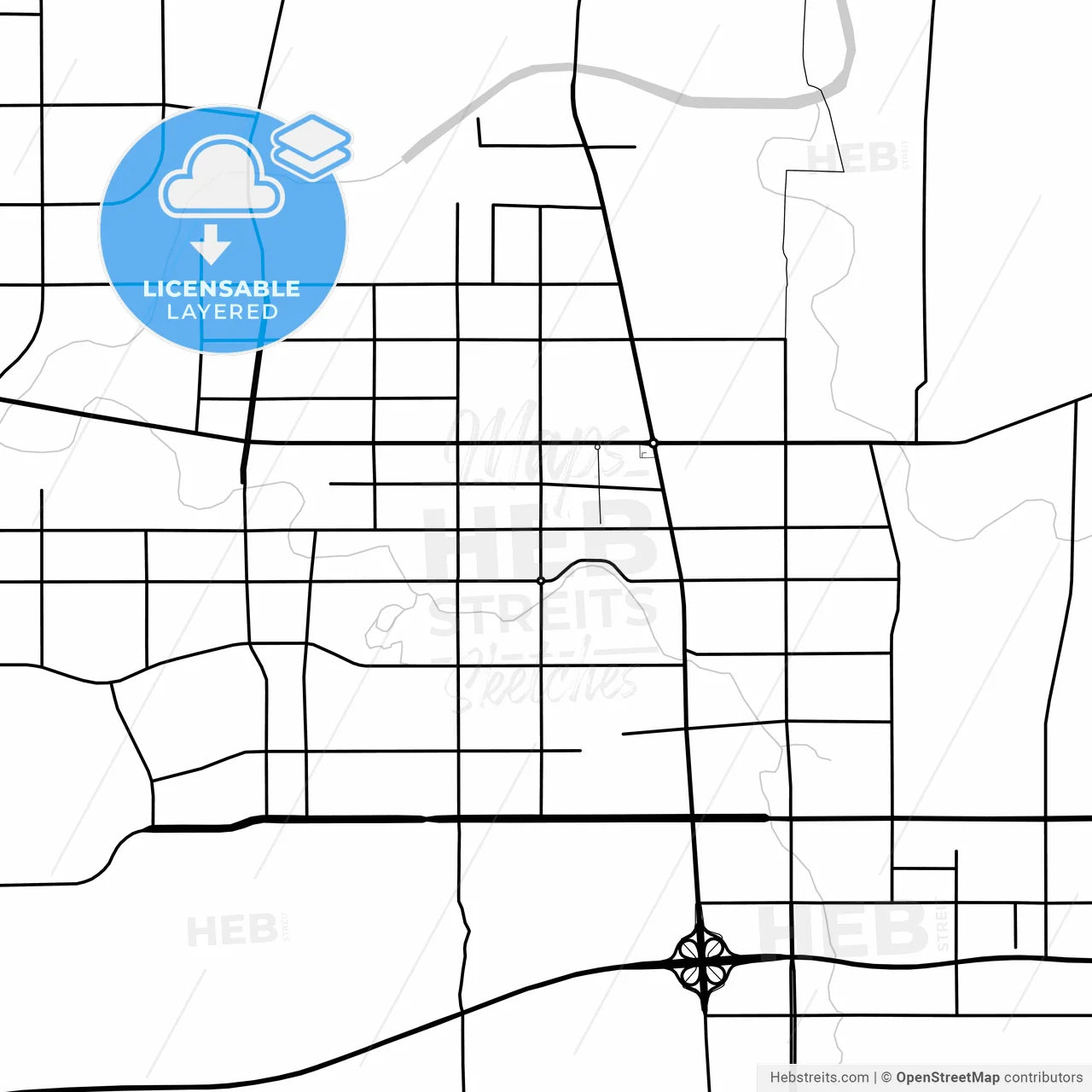 Layered PDF map of Feicheng, Shandong, China