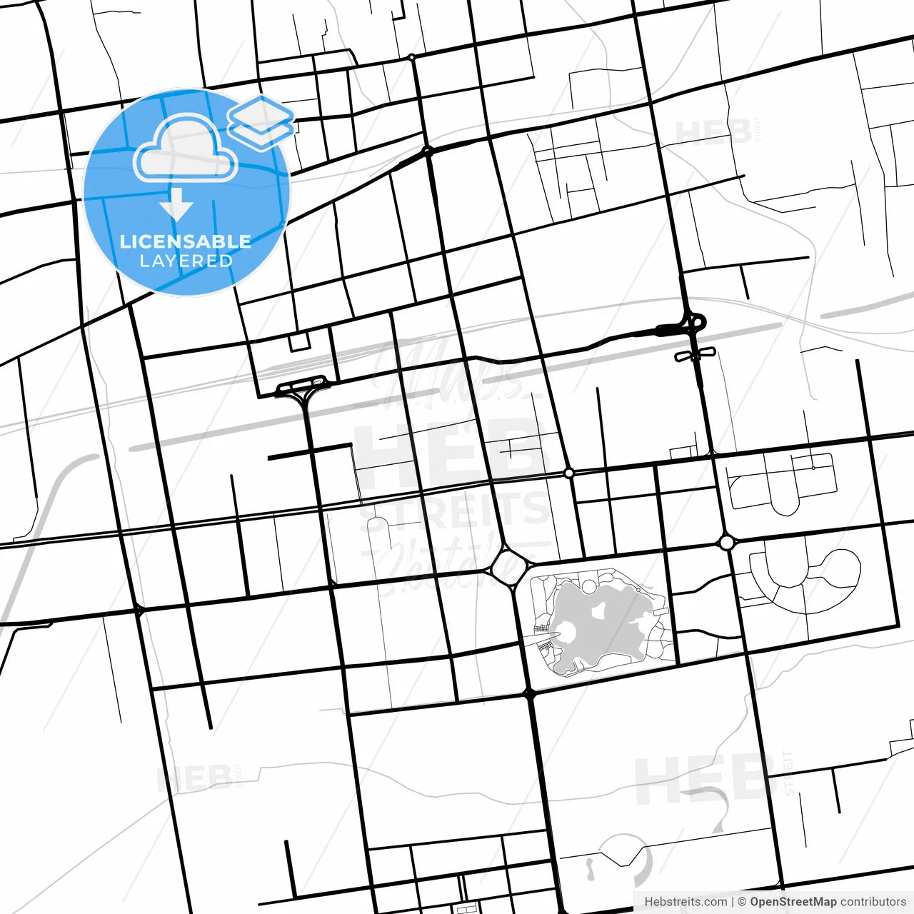 Layered PDF map of Jiaozuo, Henan, China
