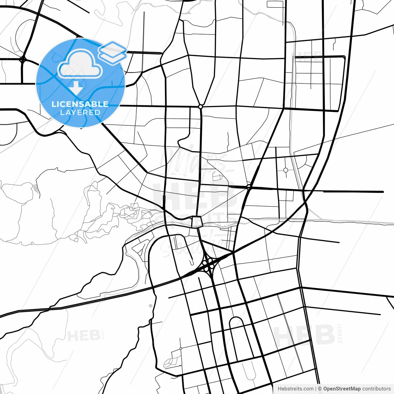 Layered PDF map of Qujing, Yunnan, China