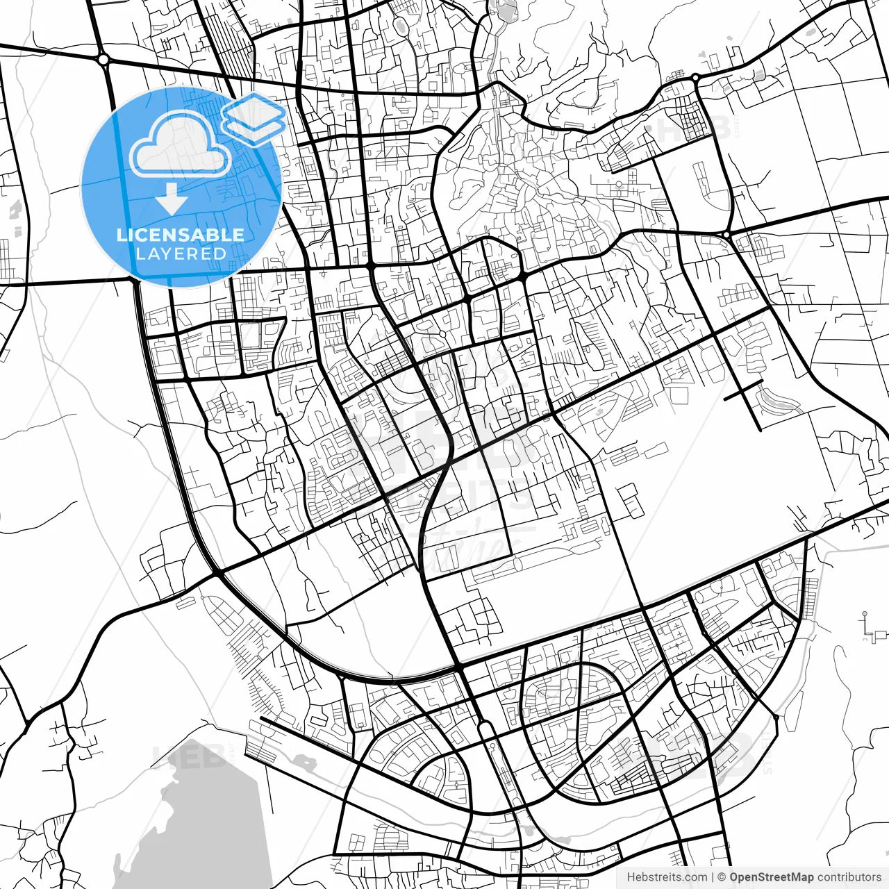 Layered PDF map of Lijiang, Yunnan, China