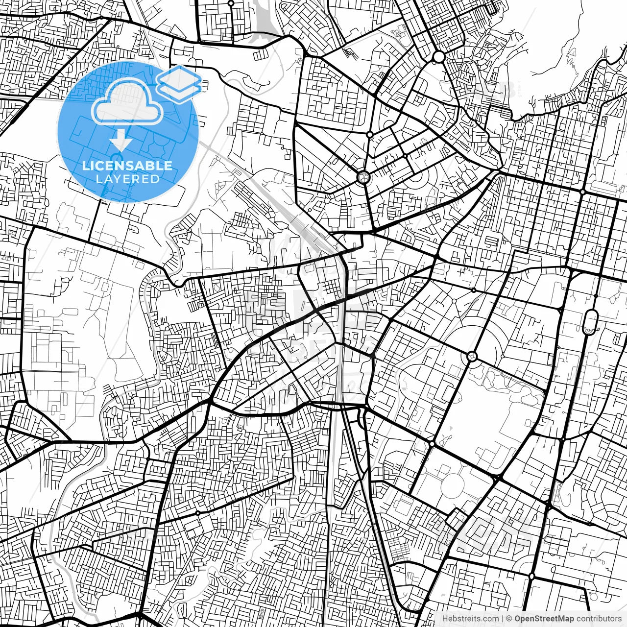 Layered PDF map of Jaipur, Rajasthan, India