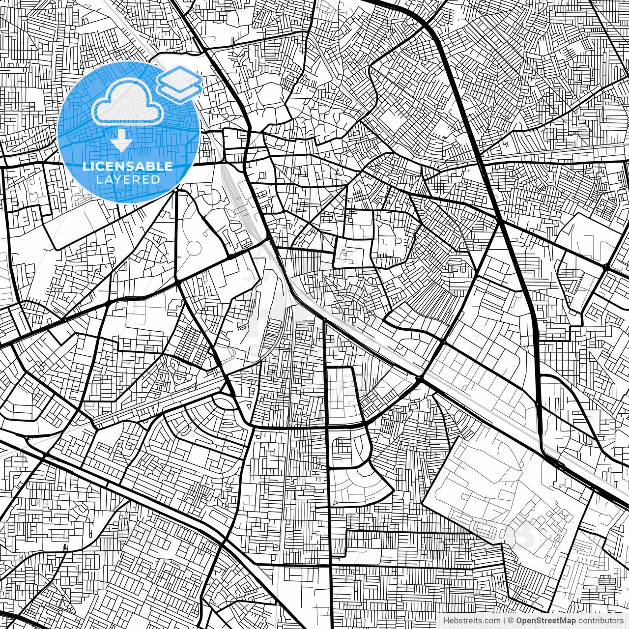 Layered PDF map of Ludhiana, Punjab, India