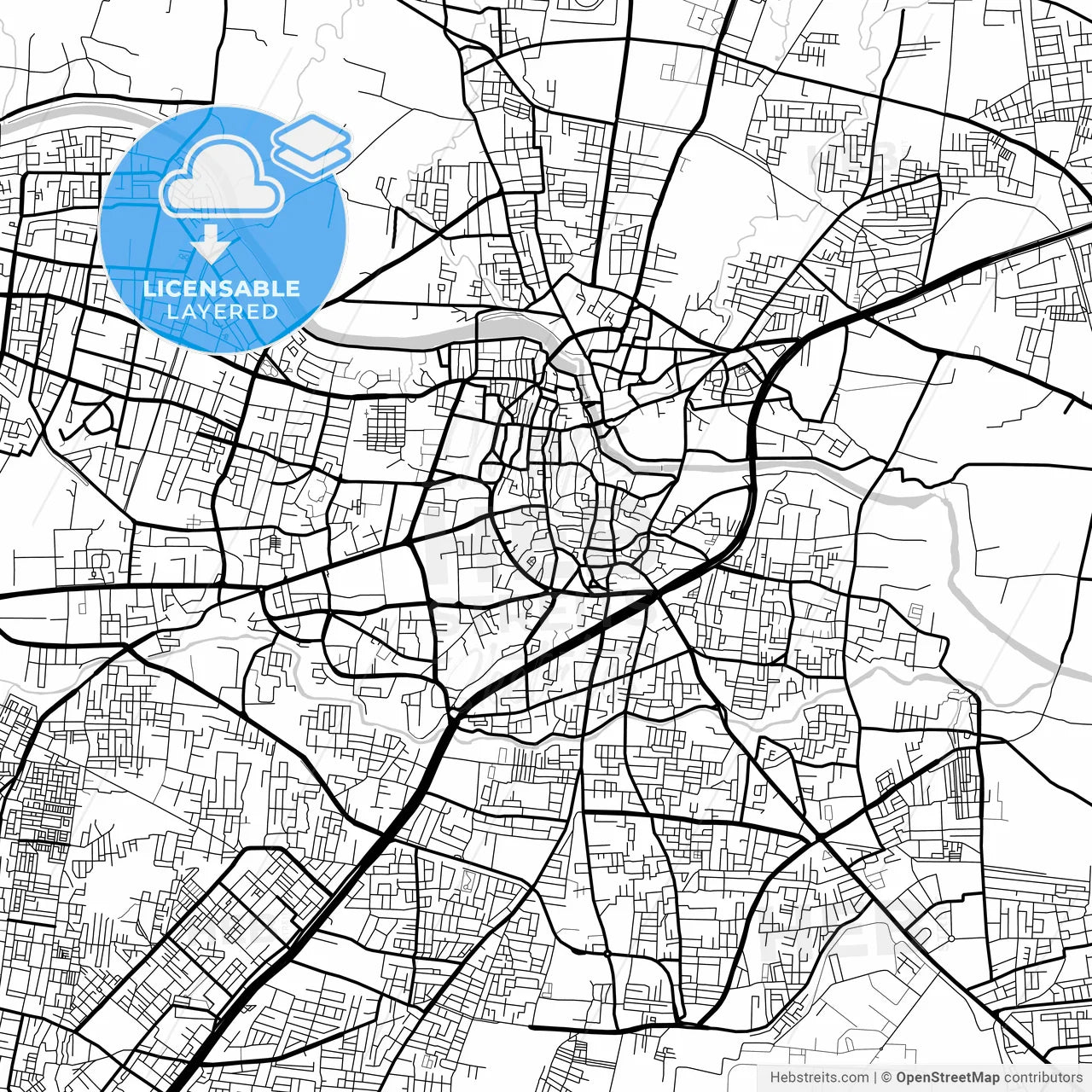 Layered PDF map of Nashik, Maharashtra, India