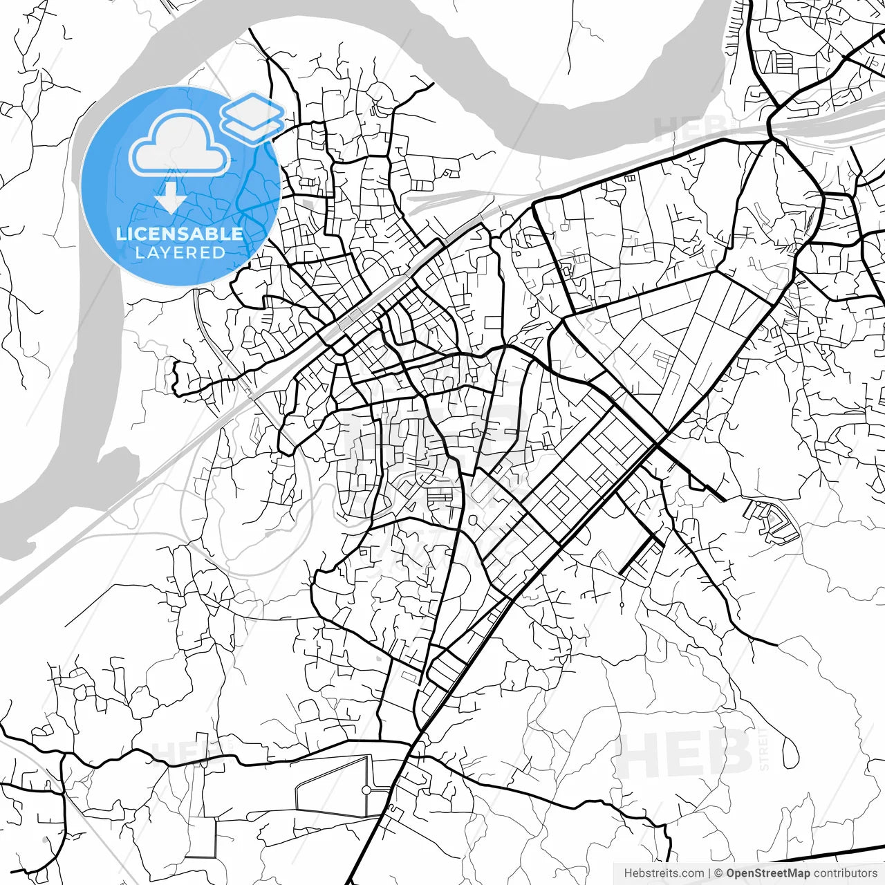 Layered PDF map of Kalyan-Dombivli, Maharashtra, India