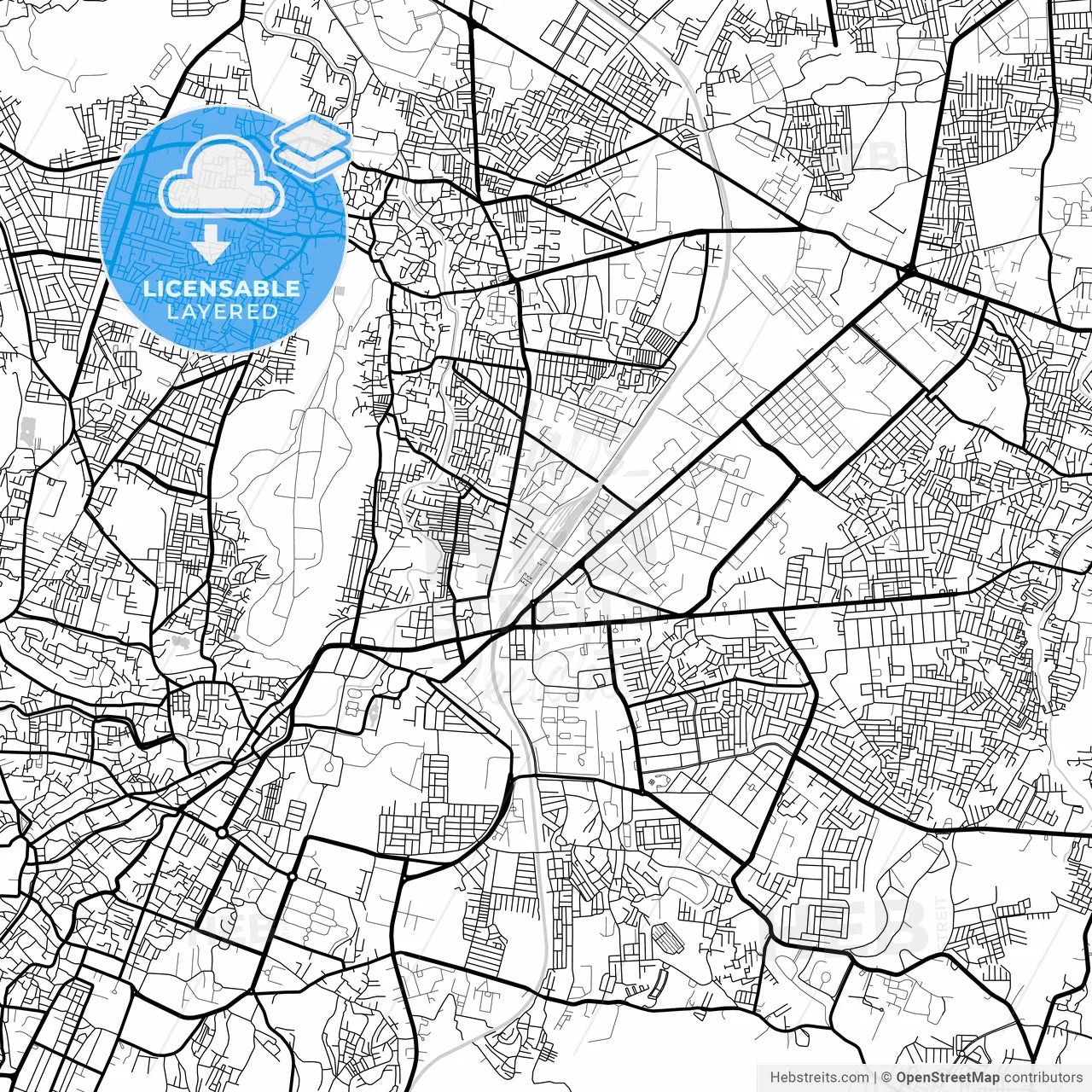 Layered PDF map of Gwalior, Madhya Pradesh, India
