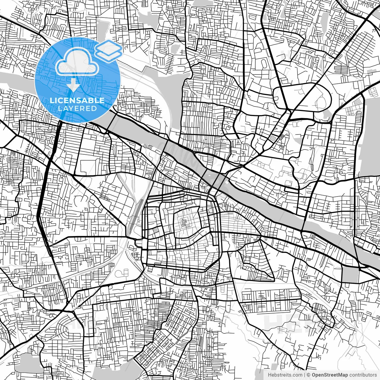 Layered PDF map of Madurai, Tamil Nadu, India