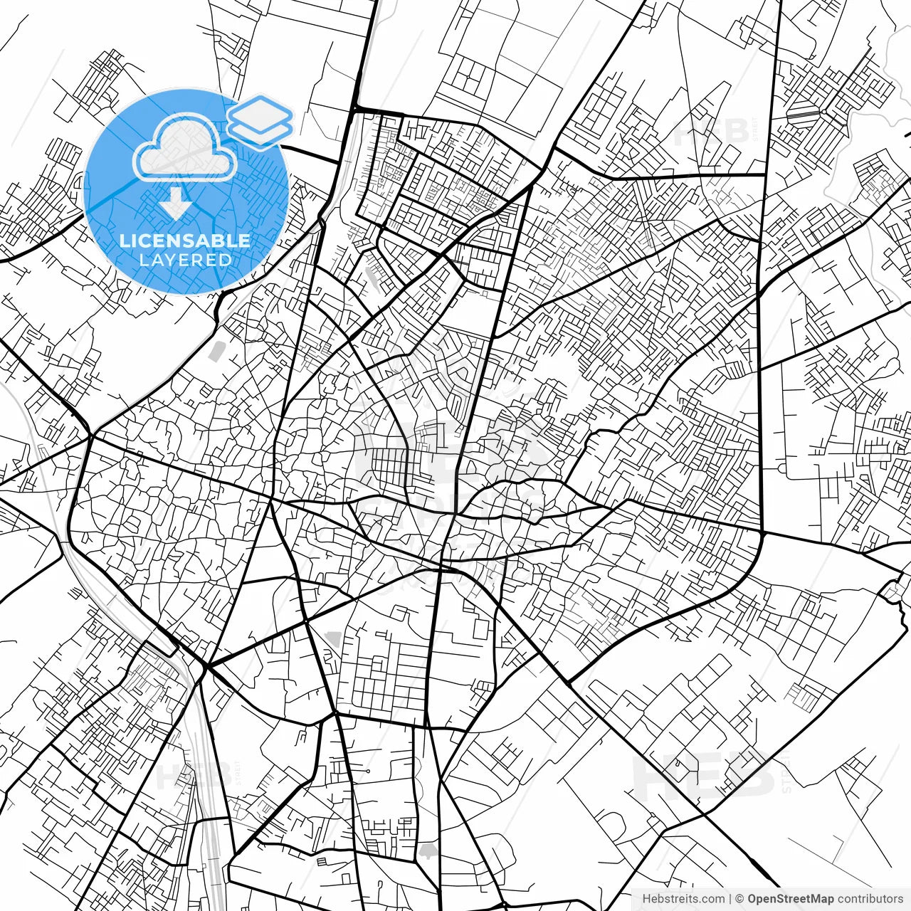 Layered PDF map of Bareilly, Uttar Pradesh, India