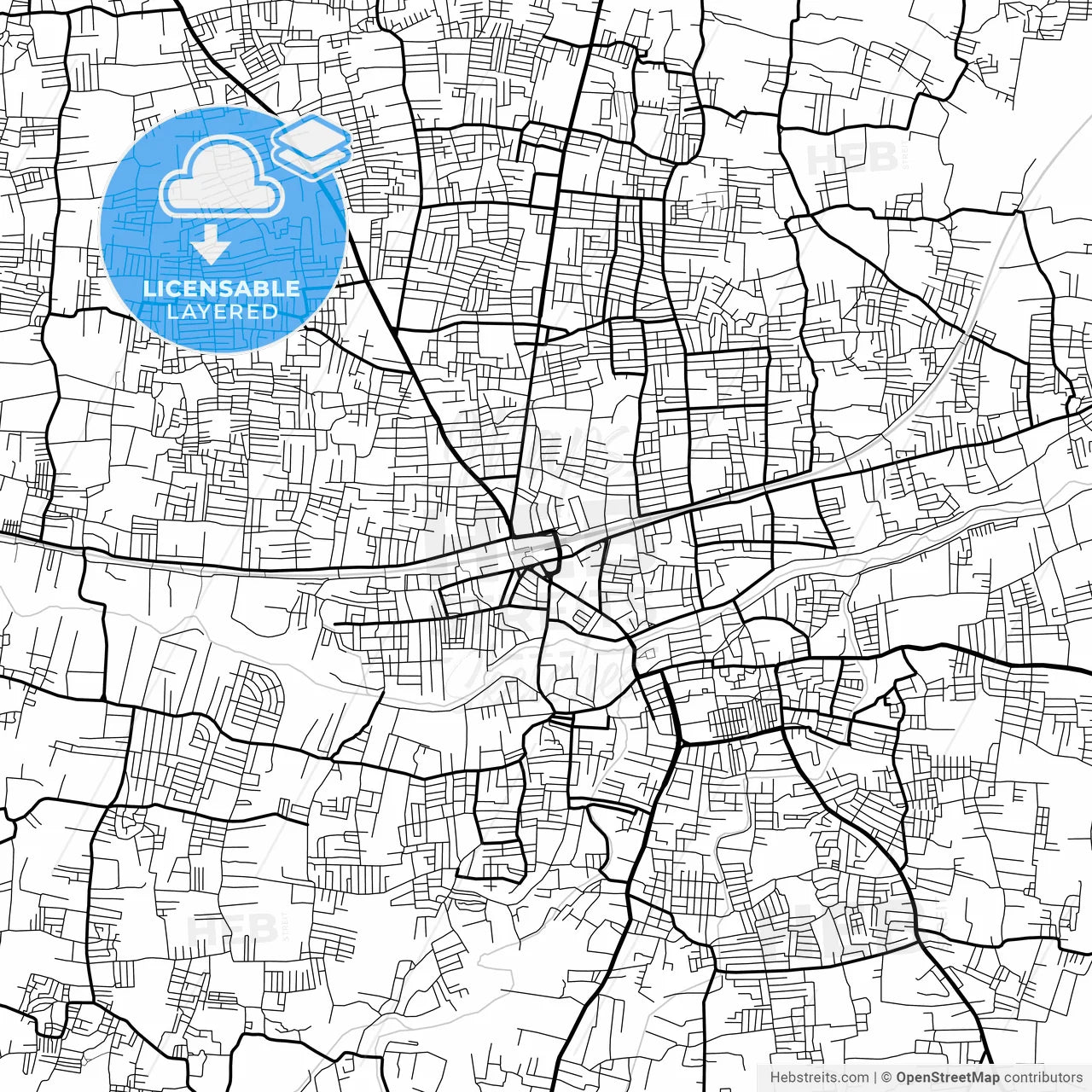 Layered PDF map of Tiruppur, Tamil Nadu, India