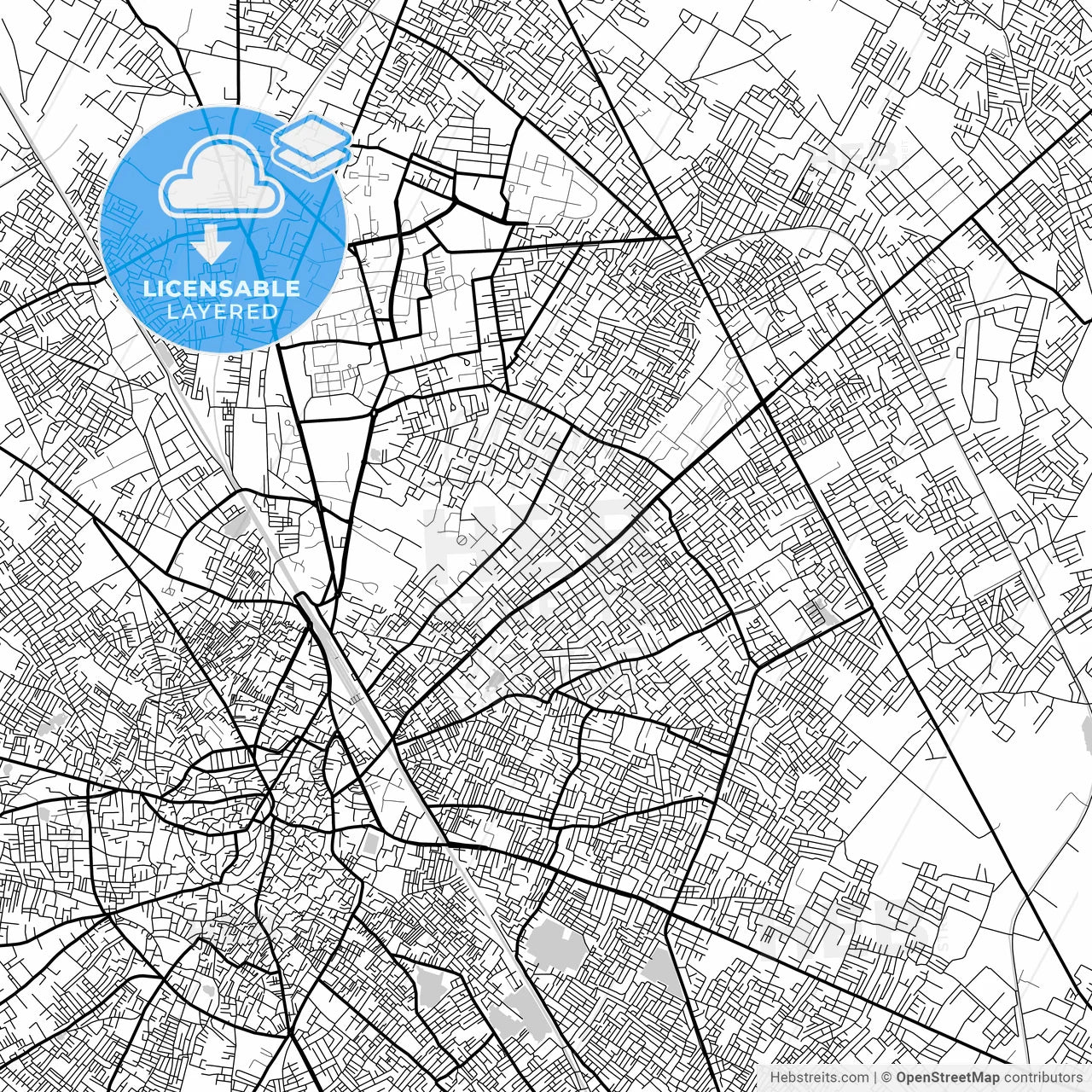 Layered PDF map of Aligarh, Uttar Pradesh, India