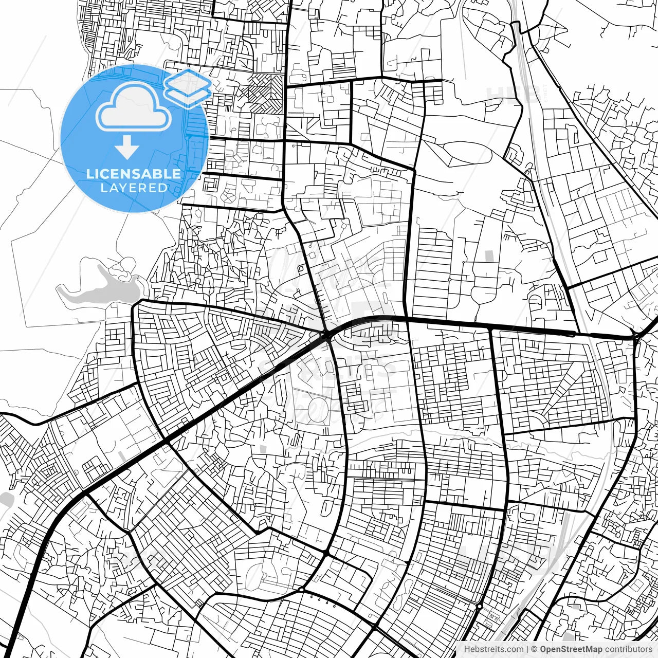 Layered PDF map of Bhubaneswar, Odisha, India
