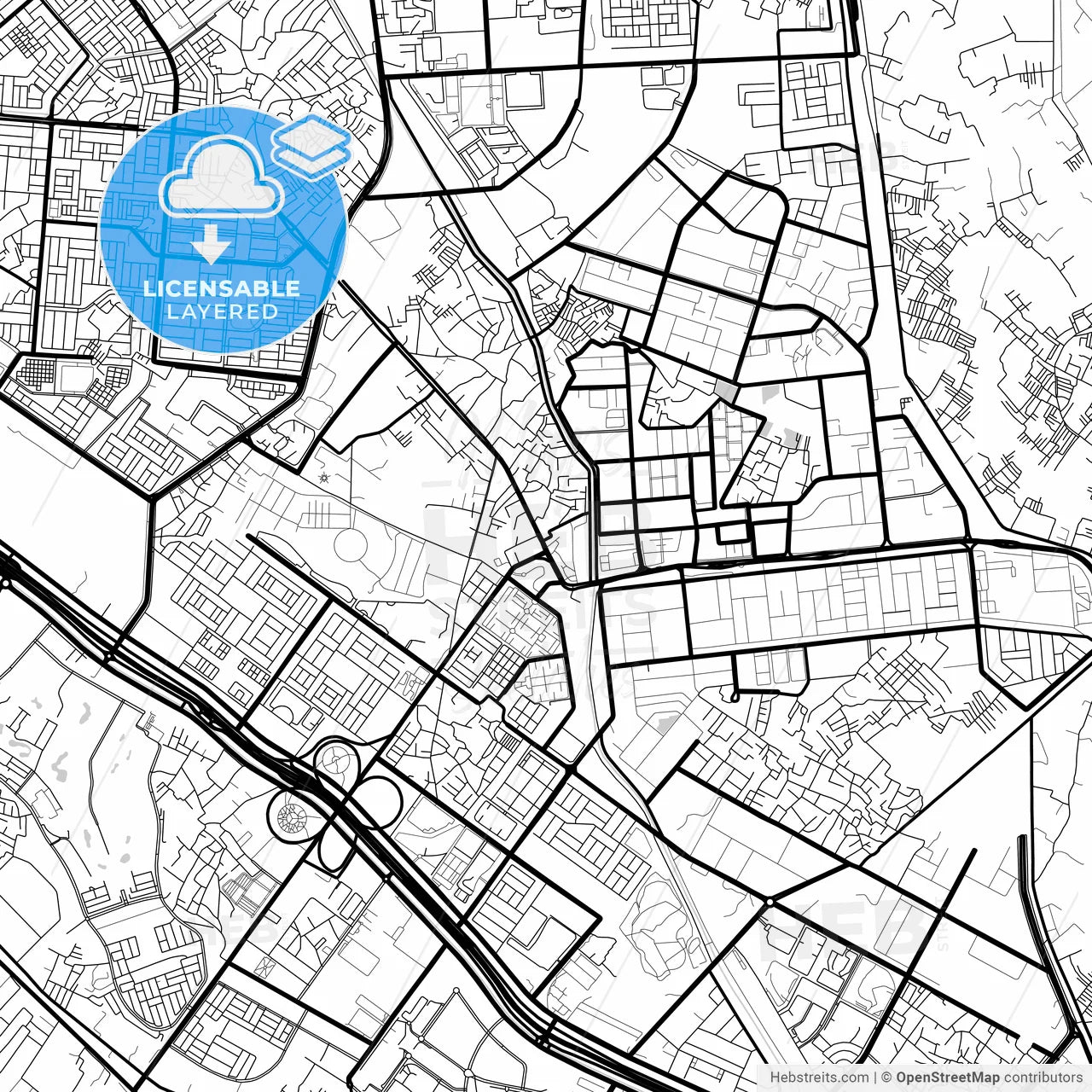 Layered PDF map of Noida, Uttar Pradesh, India