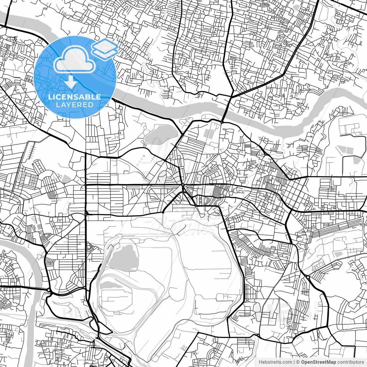 Layered PDF map of Jamshedpur, Jharkhand, India